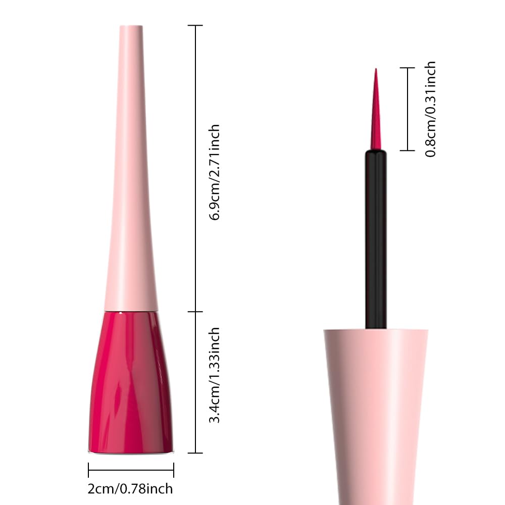 evpct 1Pcs Carmine Red Liquid Eyeliner Makeup Waterproof Red Eye Liners for Women, Eyes Wing Eyeliner Stamps Shapes Colored Eyeliner delineador de ojos a prueba de agua contra el agua blanco para ojos