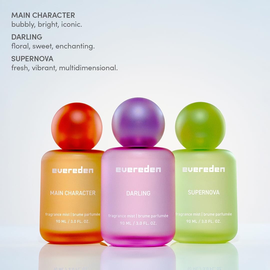 Evereden Fragrance Hair and Body Mist - Main Character: Clean and Vegan Collectible Hair and Body Spray for Teen Girls - Amplify Your Self Expression with Iconic Scents in Aesthetic Bottles