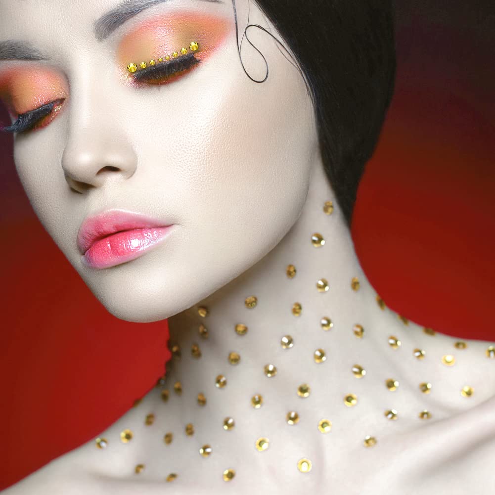 1440Pcs Lemon Yellow Crystal Rhinestones,Glass Flatback Rhinestones Gemstones for Nail Face Makeup Art Crafts Clothes Decoration -(SS20, 4.8mm,Lemon Yellow)