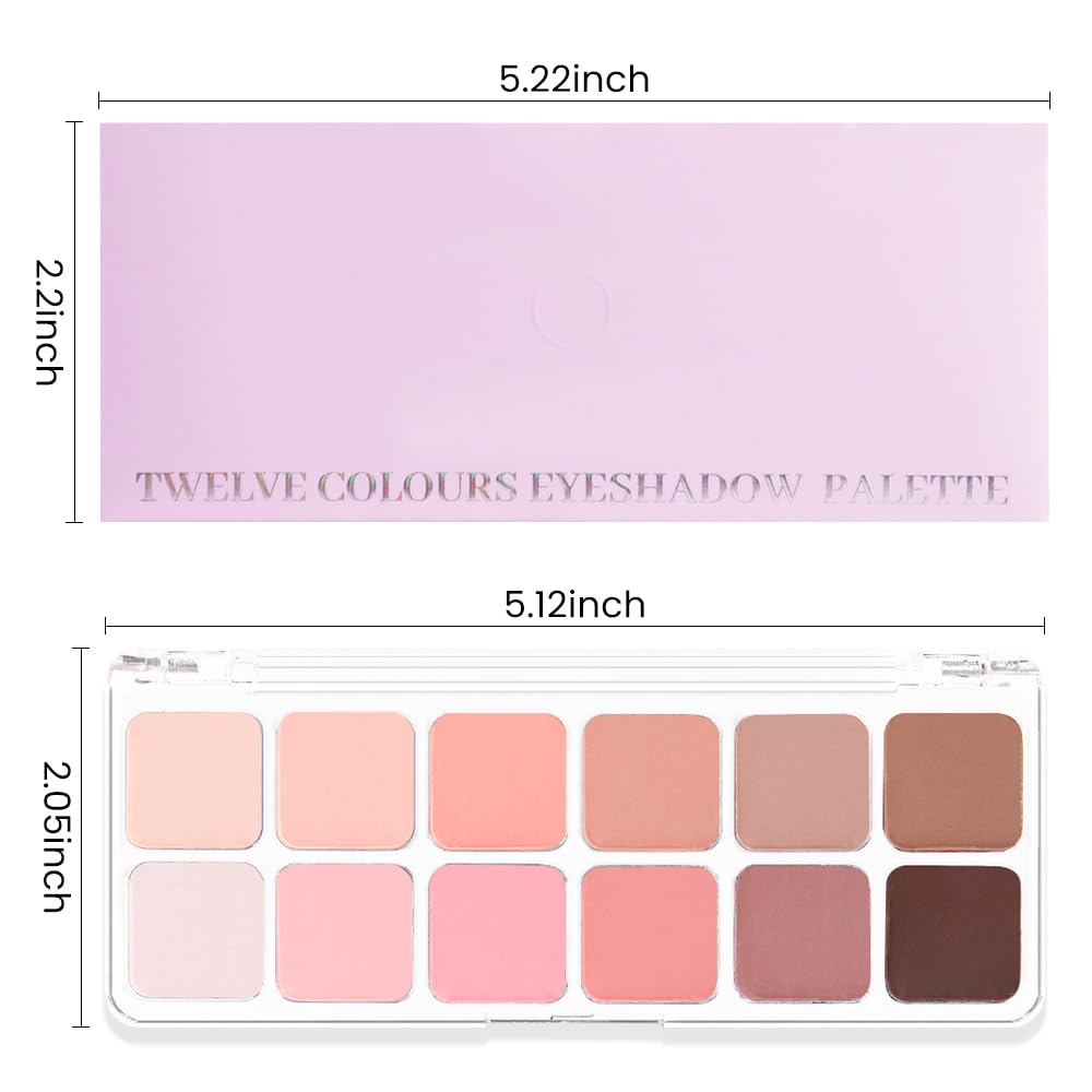AMY'S DIARY 12 Color Light Pink Brown Eyeshadow Palette, Long-Lasting, and Highly Pigmented eye shadow. Elevate Your Eye Makeup– Unleash Your Unique Style (13#)