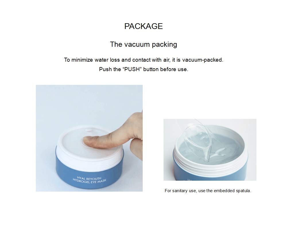 Dr. Ceuracle 60 Pads Hyal Reyouth Hydrogel Eye Mask 90g Brightening, Moisturizing Sleeping Mask with Hyaluronic AcidㅣFirming Eye Gel TreatmentㅣAnti-AgingPatches for Dark Circles, Wrinkles