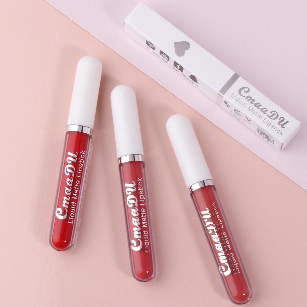 evpct 1Pcs Brick Red Liquid Matte Lipstick Lipgloss Set for Women, labiales mate 24 horas originales matte larga duracion 24 Hour Lipstick Lip Stains Long Lasting Waterproof 24, 15#