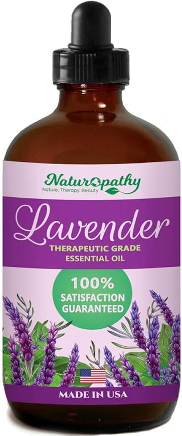 Naturopathy Lavender Essential Oil, 100% Natural Therapeutic Grade, Premium Quality Lavender Oil, 4 fl. Oz - Perfect for Aromatherapy and Relaxation