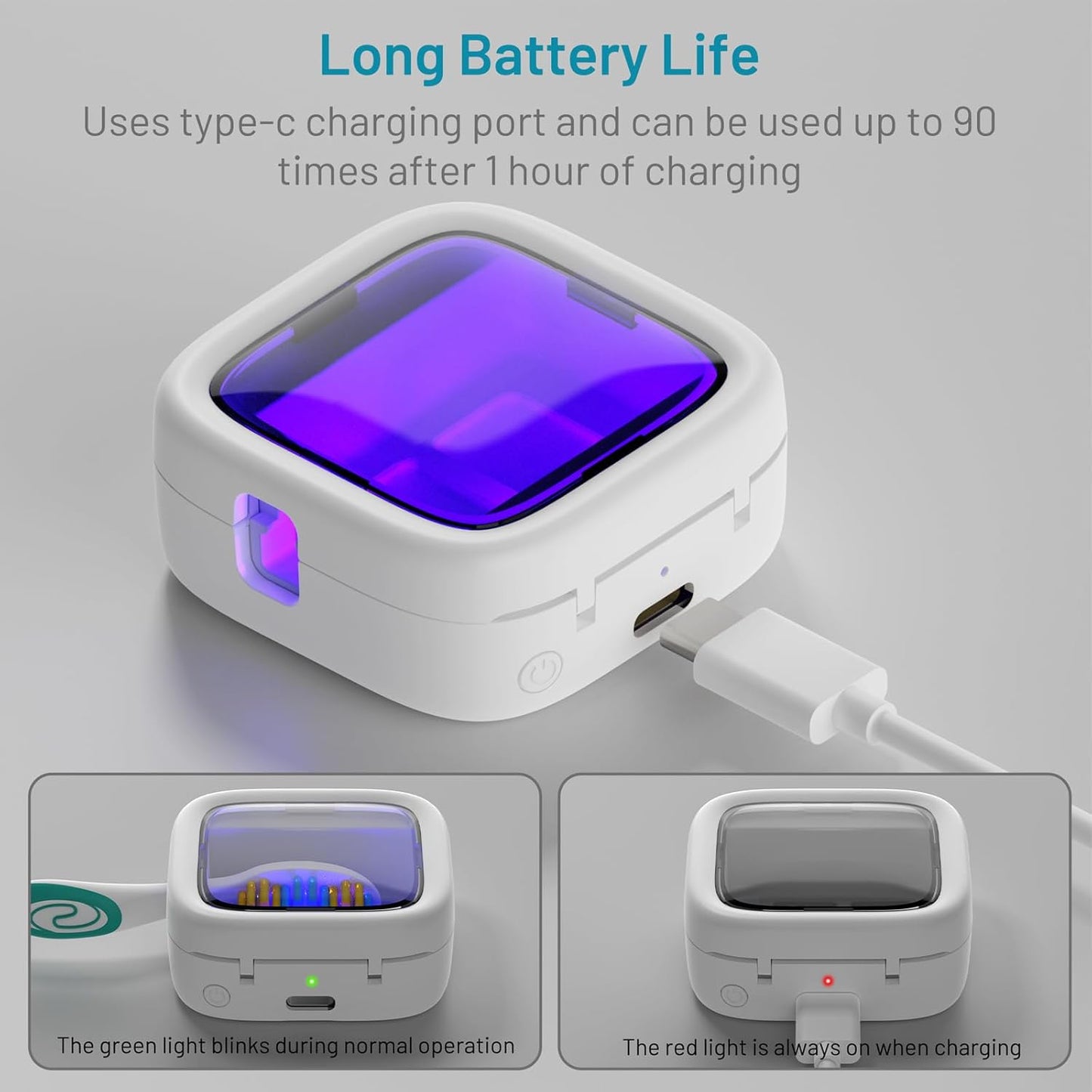 StarWin UV Toothbrush Cleaner Case, Portable Tooth Brush Cover, Holder, and Travel Case for Toothbrushes, White