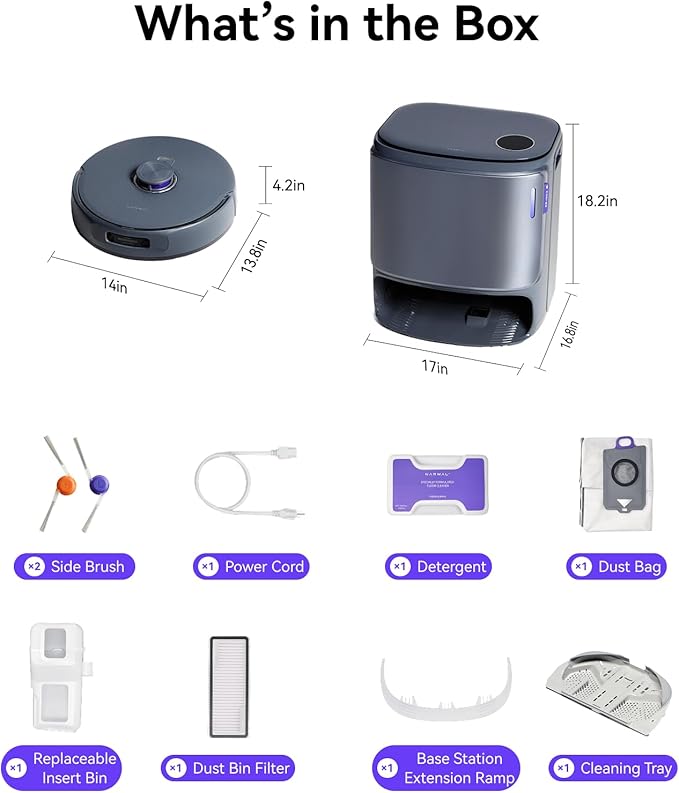 NARWAL Freo Z10 Ultra Robot Vacuum and Mop Combo, Dual RGB Cameras and Chips, AI Avoidance, 8N Corner to Edge Deep Cleaning, Dry-Wet Separation, 18000Pa, Hot Water Wash & Self-Emptying, Gray
