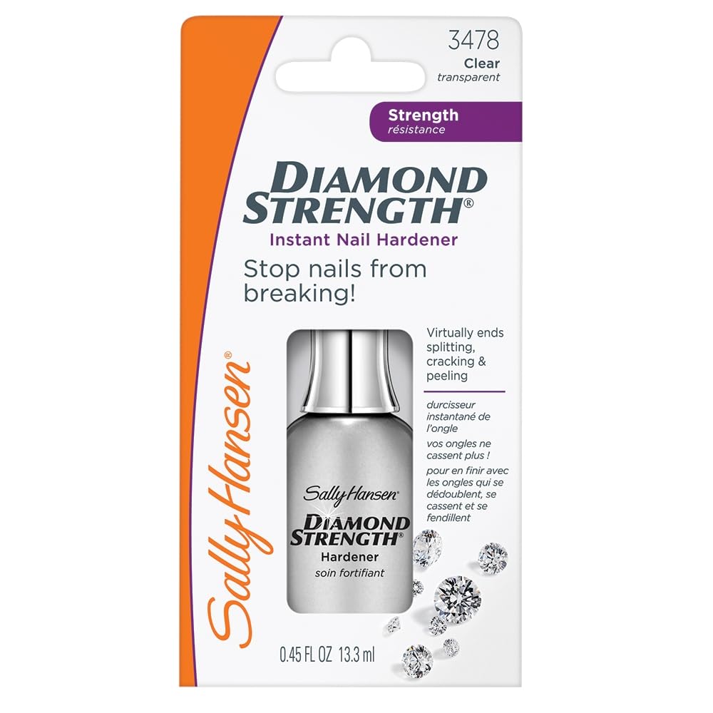 Sally Hansen Diamond Strength Nail Hardener 45095 Clear, 0.45 Fl Oz, Pack of 1