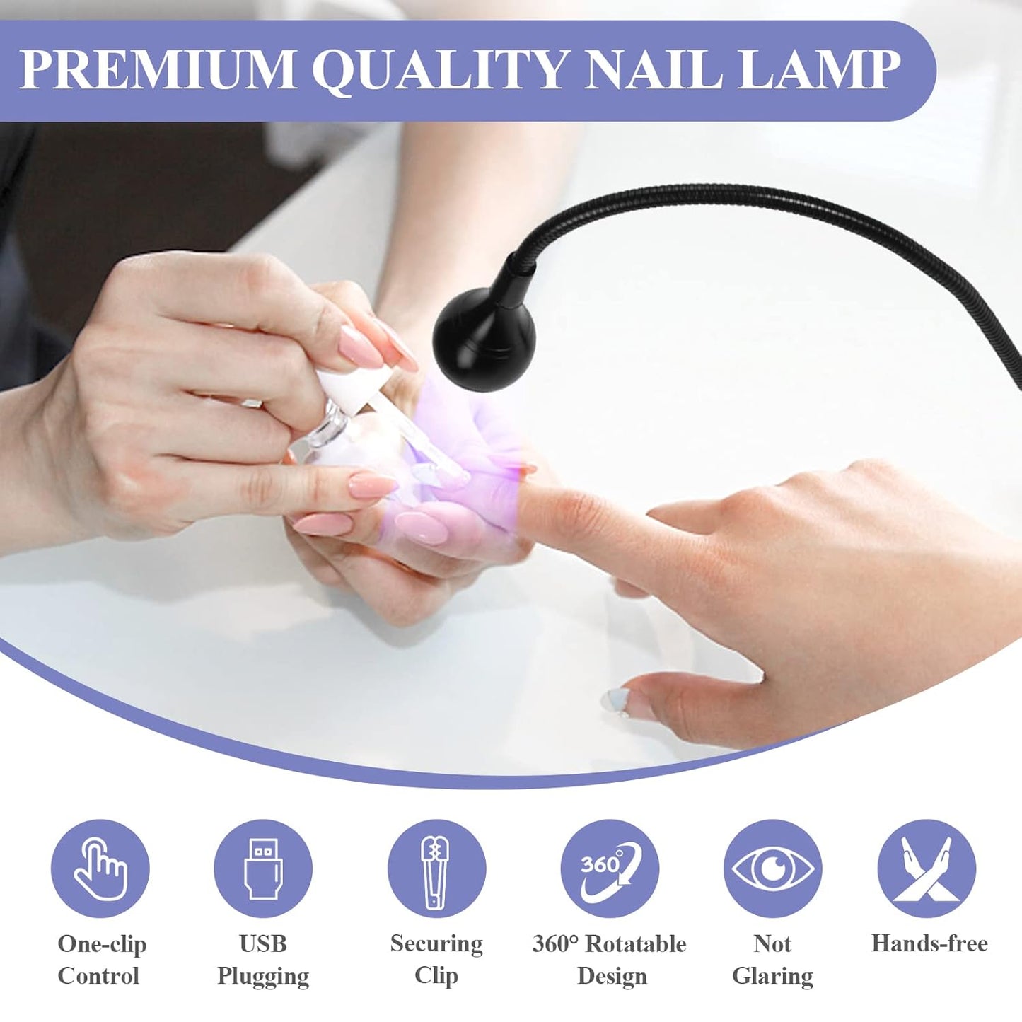 SAVILAND U V LED Nail Lamp – Mini Led Nail Lamp Gel Lamp for Nails with Securing Clip Rotatable Led Light for Nails for Curing Gel Polish U V Nail Gels Manicure Home DIY, Black