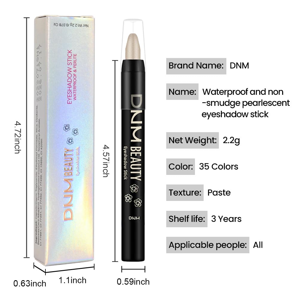 evpct Light Khaki Shimmer Cream Eye Shadow Brightener Sticks Set for Eyes, Khaki Shimmery Matte Pencil Eye shadow Applicator Stick Pen Palette Makeup Waterproof sombras en crema para ojos 04#