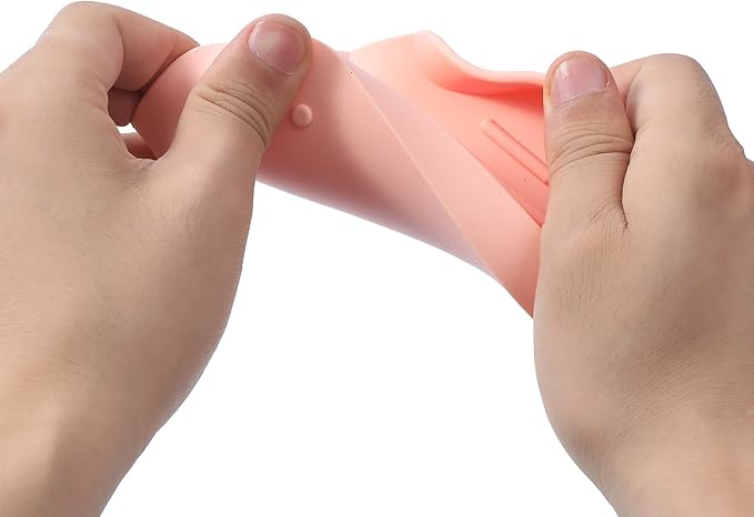 Silicone Bathroom Soap Dishes with Drain Spout-Bathroom and Kitchen Sink Organizer,Sponge Holder,Dish Soap Tray,Perfect for Dispenser,Scrubber,Bottle,Cup on Sink or Counter-Pink 4.9"×3.2"