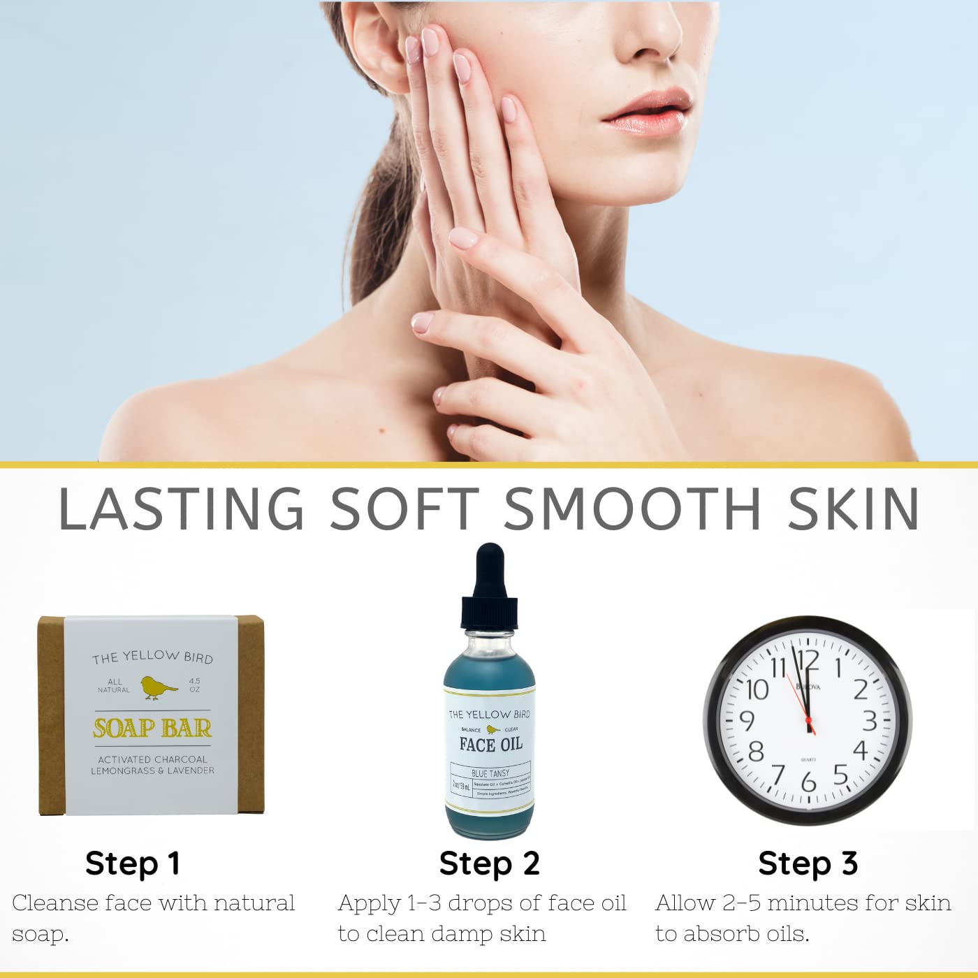 Yellow Bird Balancing Blue Tansy Face Oil 2 oz / 59 ml – Skin Glowing Serum. Collagen Support. Promotes Clear Skin Naturally. Wrinkle, Blemish & Pore Minimizer. Natural, Vegan Facial Moisturizer.