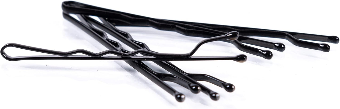 Amazon Basics Bobby Pins, Black Hair Pins for all Hair types, 72 Count