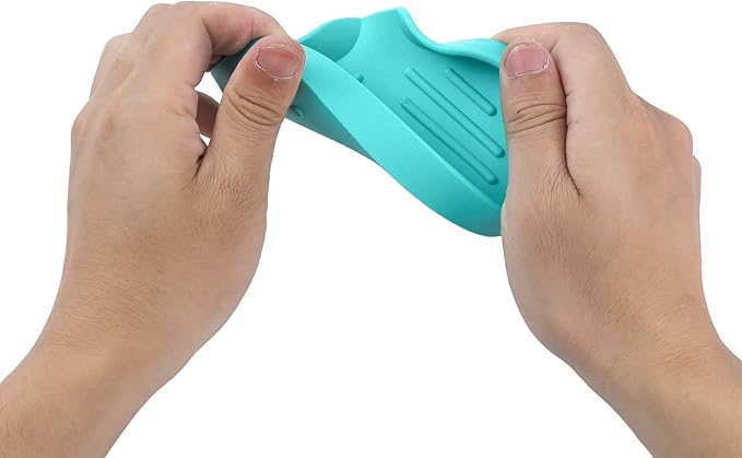 Silicone Bathroom Soap Dishes with Drain Spout-Bathroom and Kitchen Sink Organizer,Sponge Holder,Dish Soap Tray,Perfect for Dispenser,Scrubber,Bottle,Cup on Sink or Counter-Mint 4.9"×3.2"