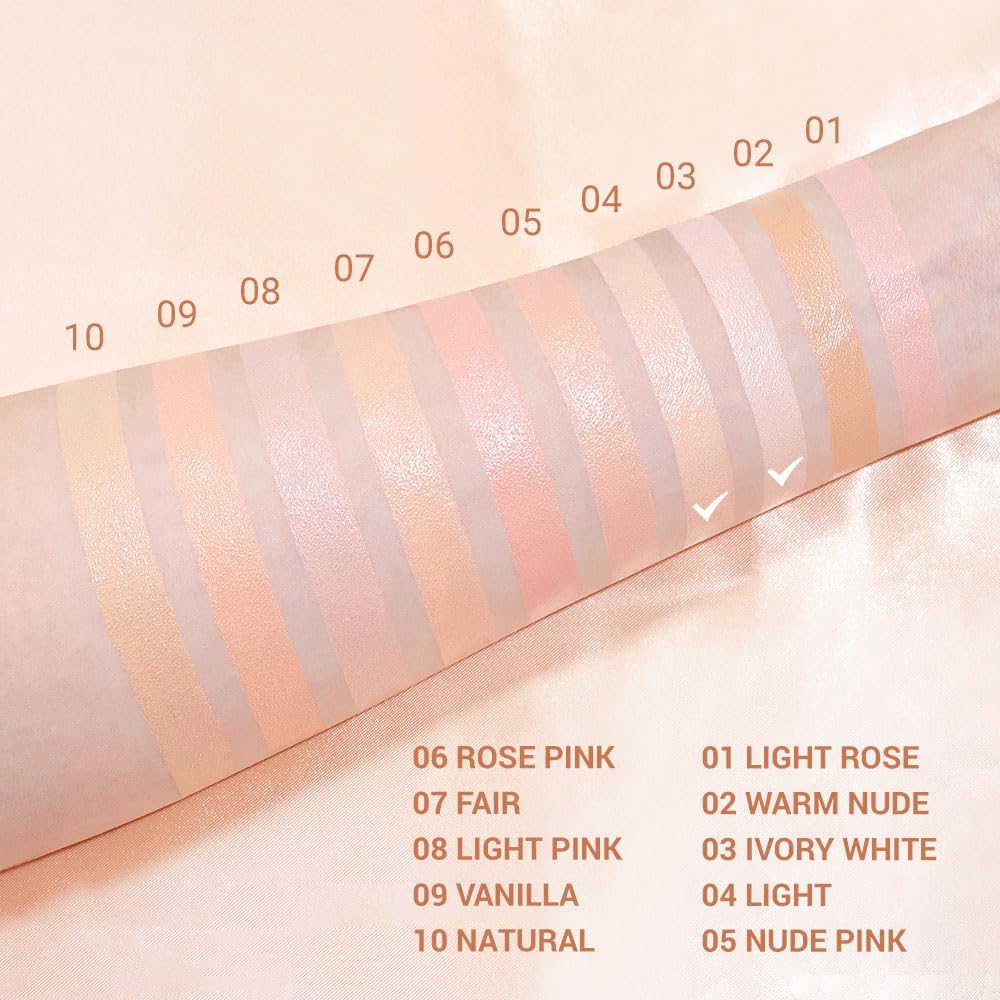 evpct 2Pcs under Eye Brightener, Nourishing Luminous under Eye Concealer Color Corrector for Dark Circles, Waterproof Naturactor Concealer Pot make up for face Eye Ring corrector de ojeras, 03# & 04#