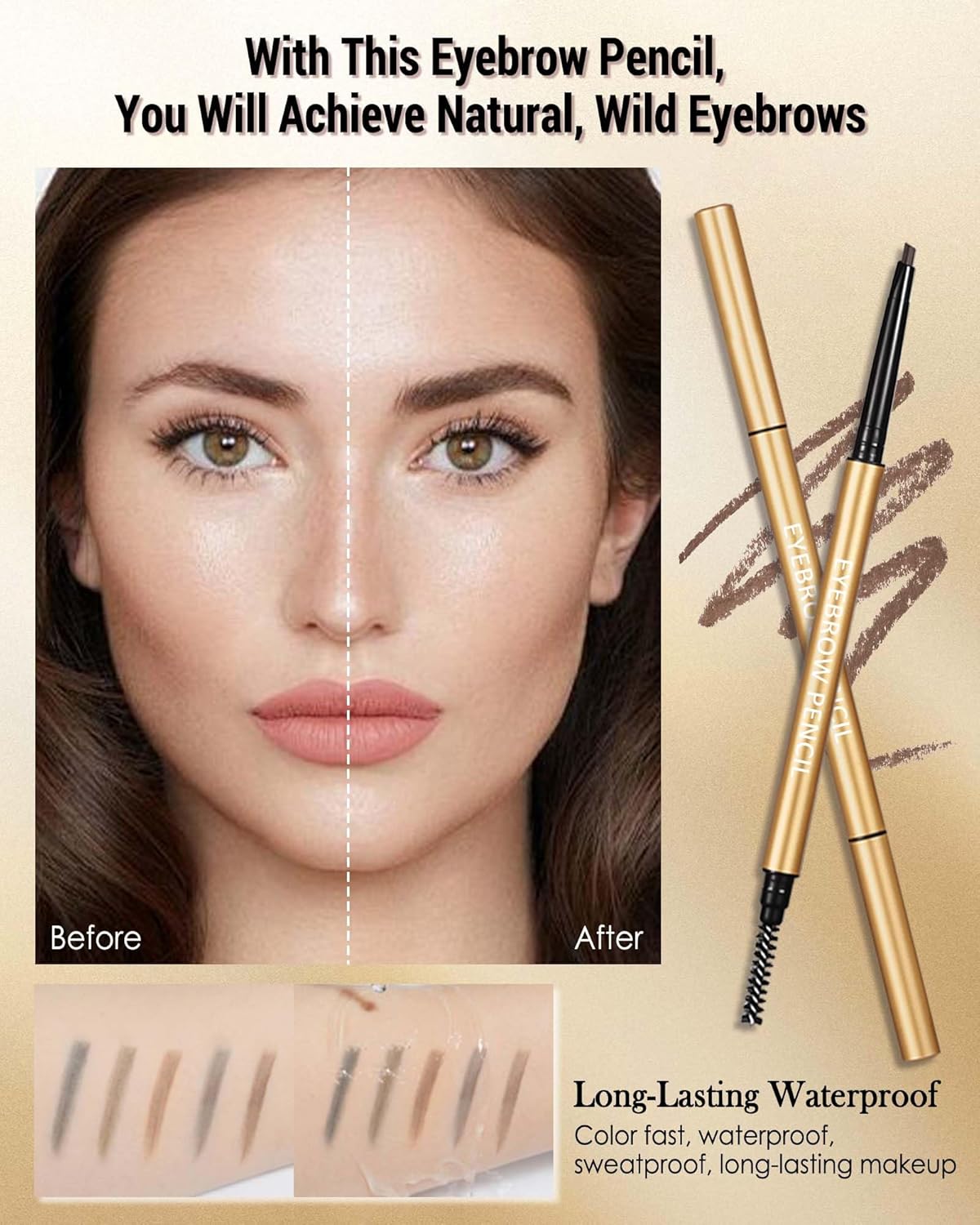 Eyebrow Pencil, 12Pcs Grey Ultra-Fine Retractable Eye Brow Pencil,Long-Lasting Waterproof Eyebrow Tint Pen Kit for Define Shape and Fill Brow,Thanksgiving Eye Makeup Gift Set for Women Girl-04 Gray