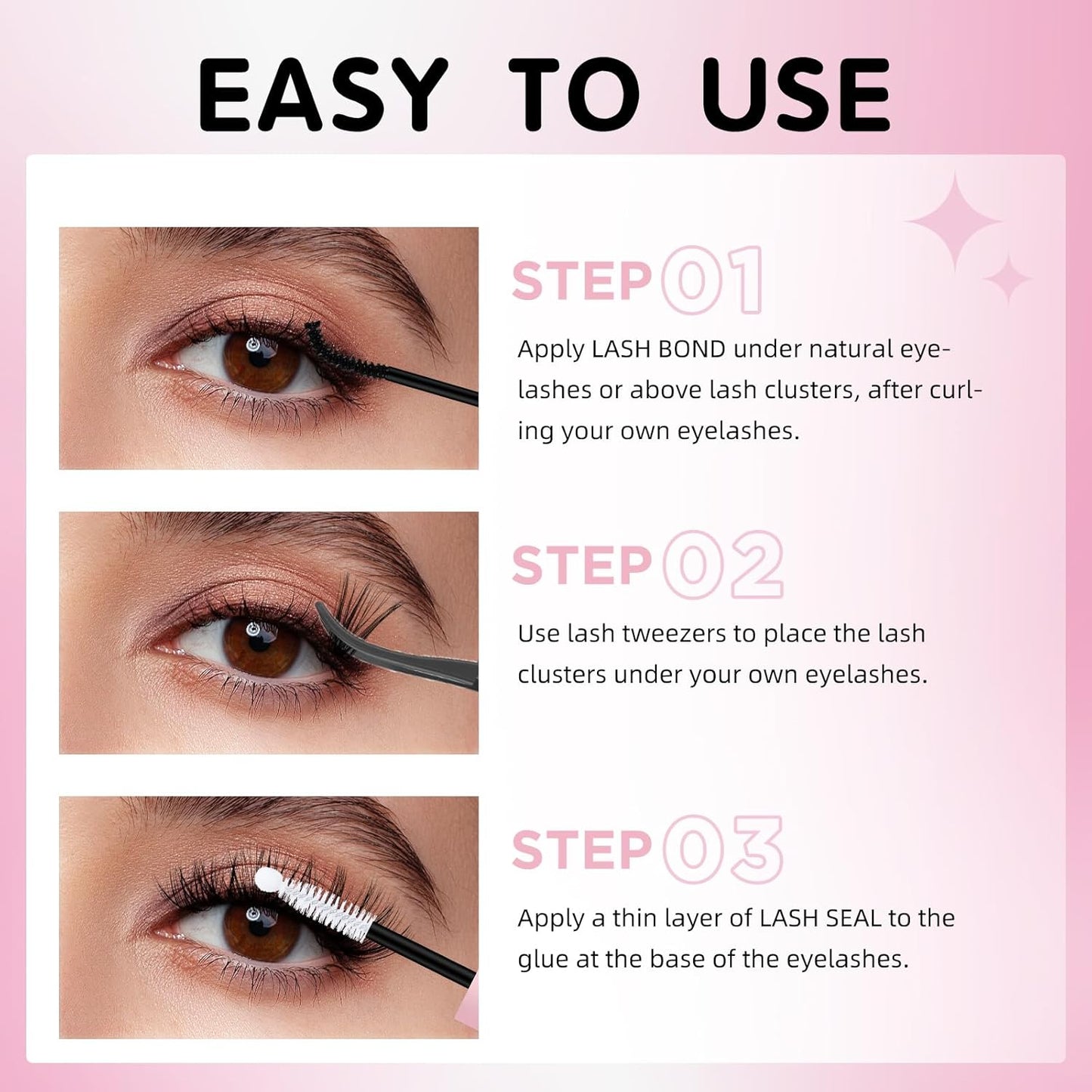 Lash Clusters kit 9-16mm DIY Lash Extension Kit 280 40D D Curl Lash Clusters 0.07D Natural Individual Lashes Clusters False Eyelashes Wispy Eye Lash Kits Extensions Kit