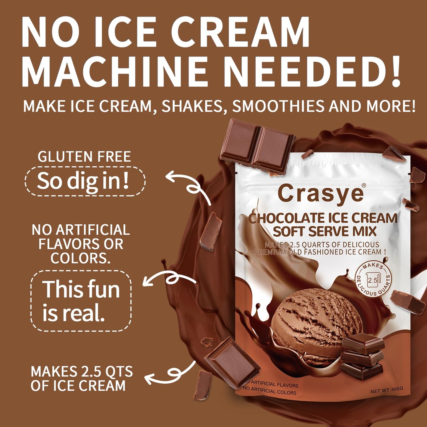 Ice Cream Mix Chocolate Soft Serve Mix Soft Serve Mixes Base Powder Homemade for Ice Cream Maker Machine - 10 Ounce
