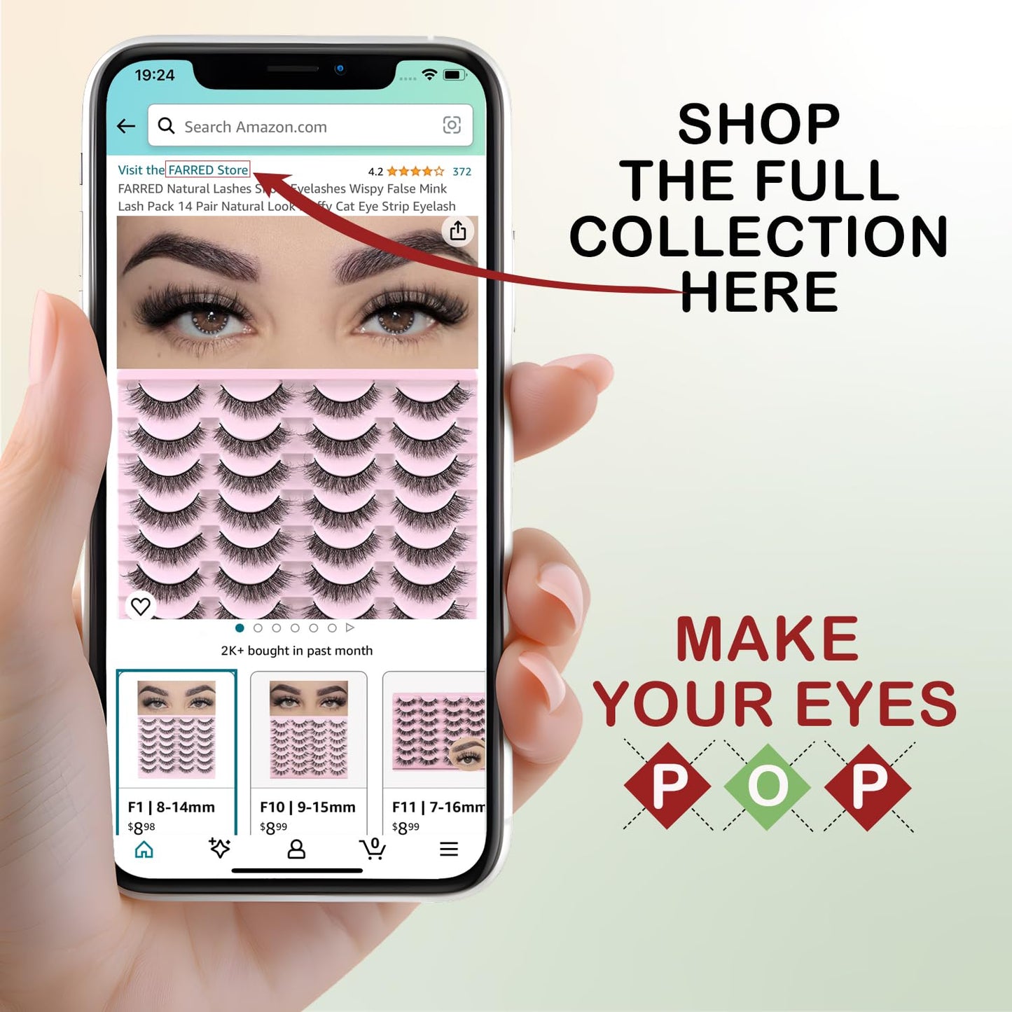 FARRED Natural Lashes Short Eyelashes Wispy False Mink Lash Pack 14 Pair Natural Look Fluffy Doll Eyelash Small Fake Strip Lashes Full Pestañas Sets for MUA and Beginners Daily Makeup (F5 | 8-15mm)