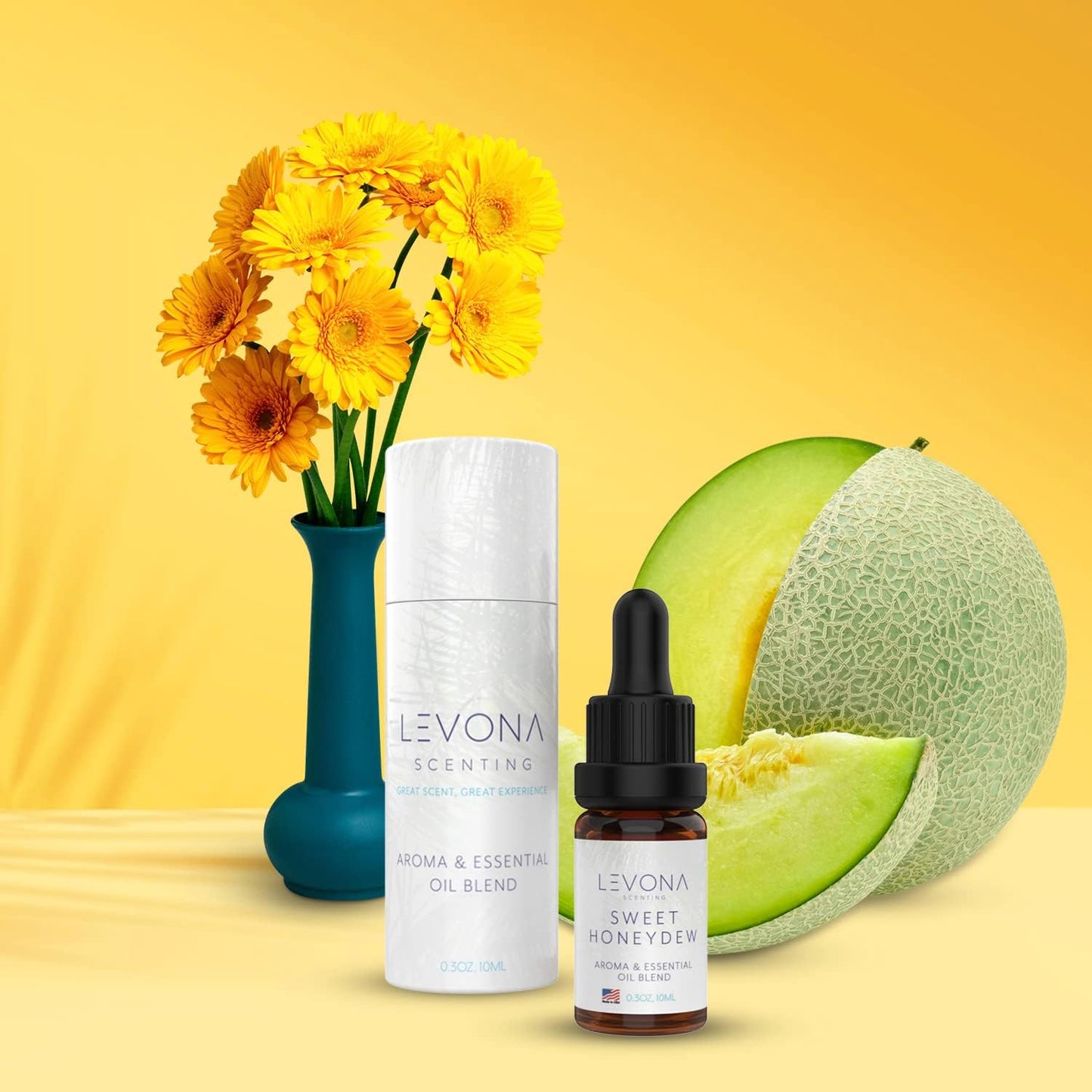 Levona Scent Essential Oils - Scents for Home, Hotel & Office Use - Perfect for Home Diffuser & Humidifiers - Aroma Fragrance Oil, Ideal for Massage, Relaxation, and Spa - Sweet Honeydew, 10ml