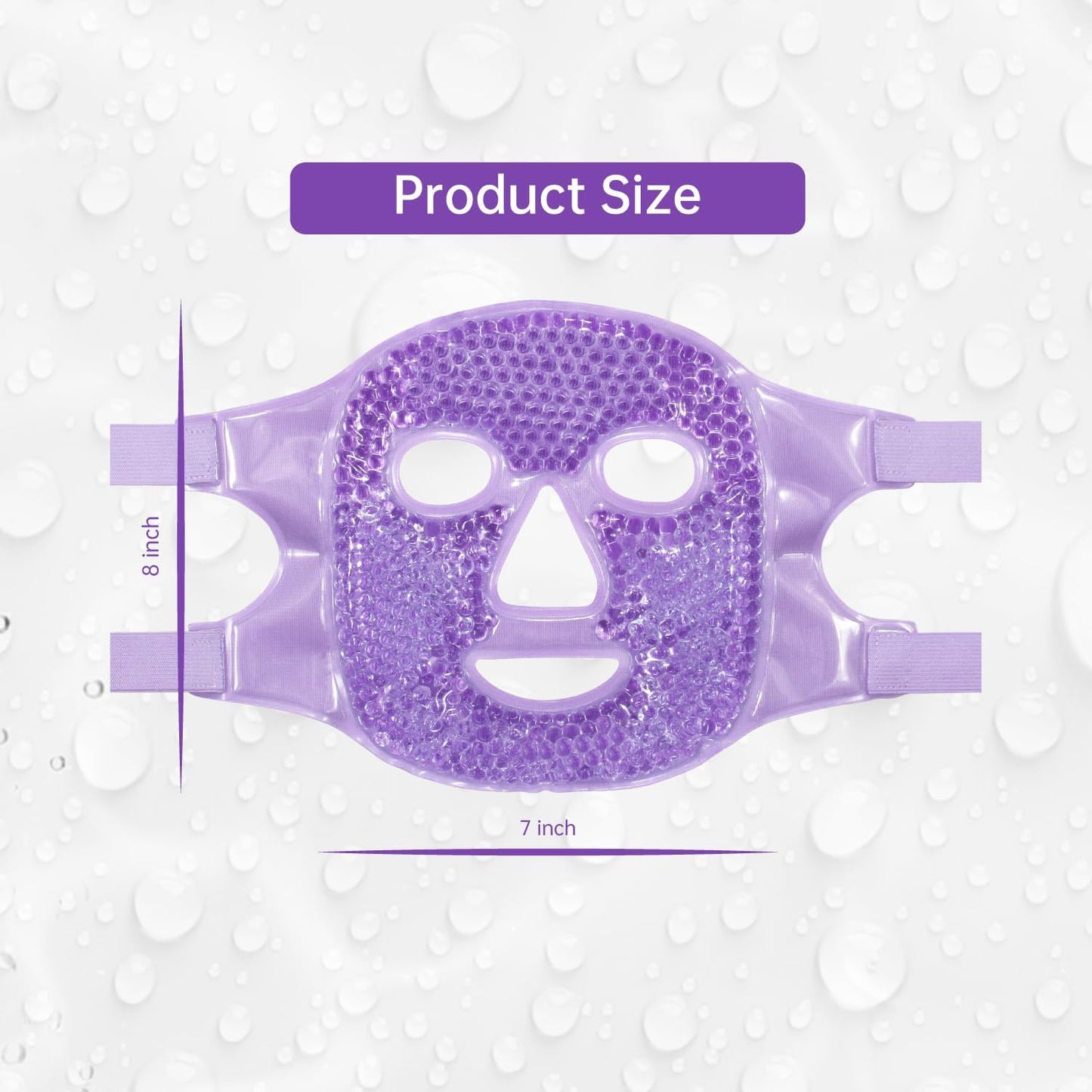 Face Eye Mask Ice Pack for Reducing Puffiness, Bags Under Eyes, Puffy Dark Circles, Migraine,Hot/Cold Pack with Soft Plush Backing (Purple #22)