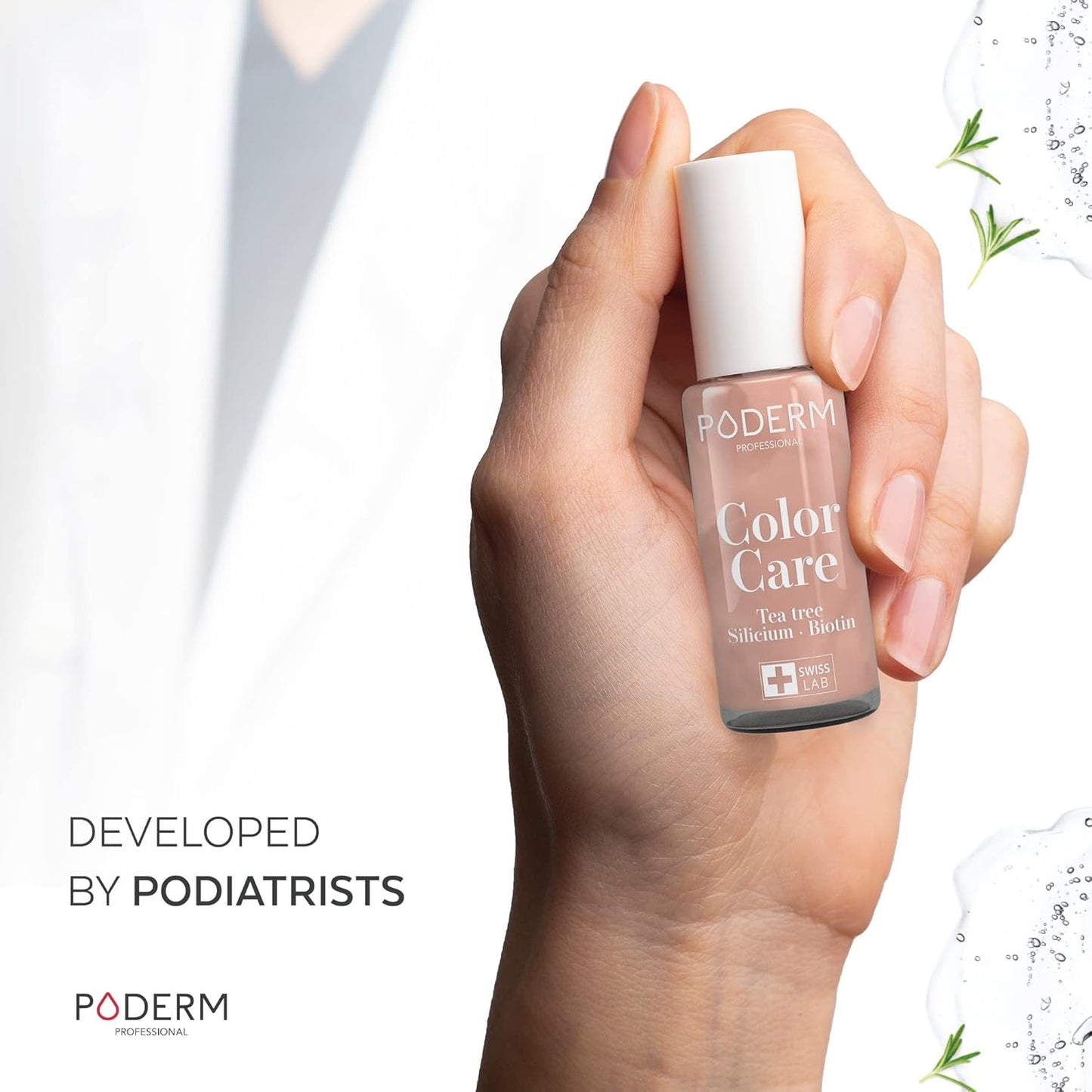 PODERM - Nail Polish β Enriched with Tea Tree β Improves nail appearance β Ingredients Natural/Vegan - foot/hand - Swiss Made (Brilliant Gold)