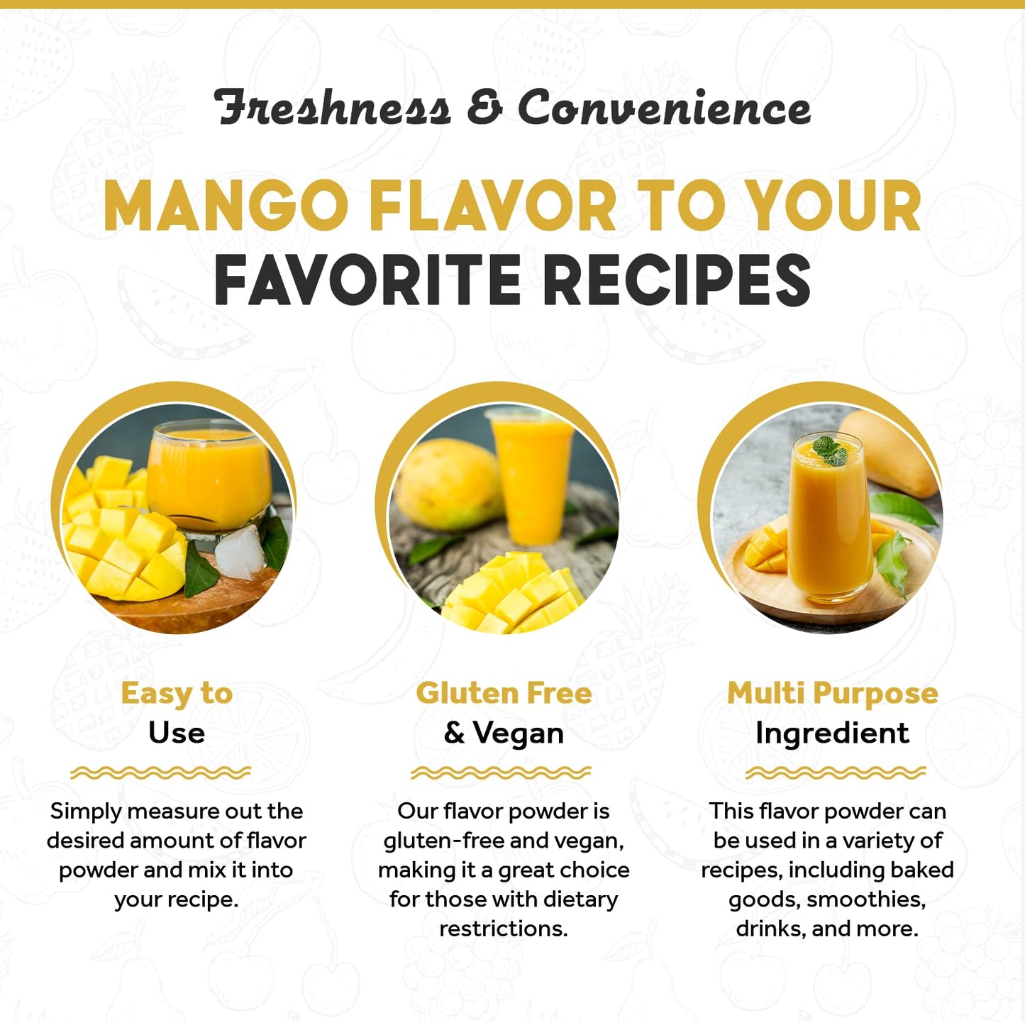 Fanale Premium Mango Bubble Tea Flavoring Powder | Perfect for Baking, Smoothies, Desserts and Drinks | Instant Flavoring Powder for Boba Milk Tea - 2.2 Pounds (Pack of 20).