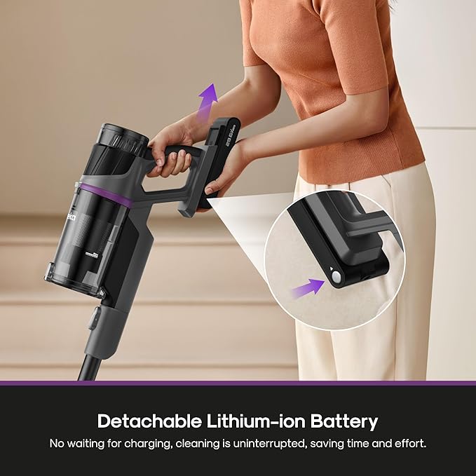 Eureka Cordless Stick Vacuum Cleaner ReactiSense 440, 60-Min Runtime, Anti-Tangle Brushroll, Intelligent Sensing Technology, Ideal for Pet Hair, HardFloors & Carpets