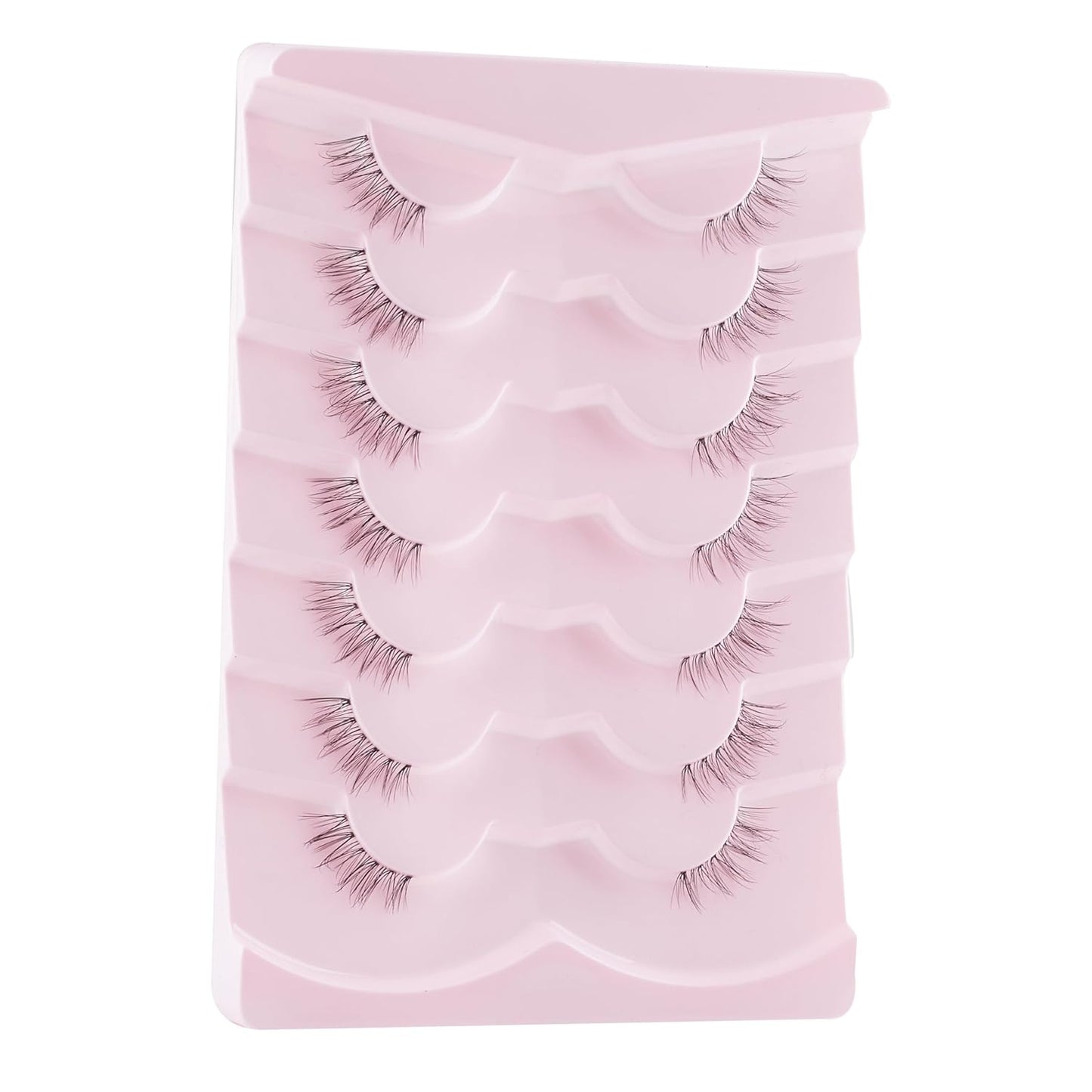 Natural Half Lashes Cat Eye Eyelashes 13MM False Eyelashes Natural Corner Lashes Wispy 3D Volume Half Eyelashes Pack with Thin Cotton Band 3/4 Lashes Extension 7 Pair Siligli
