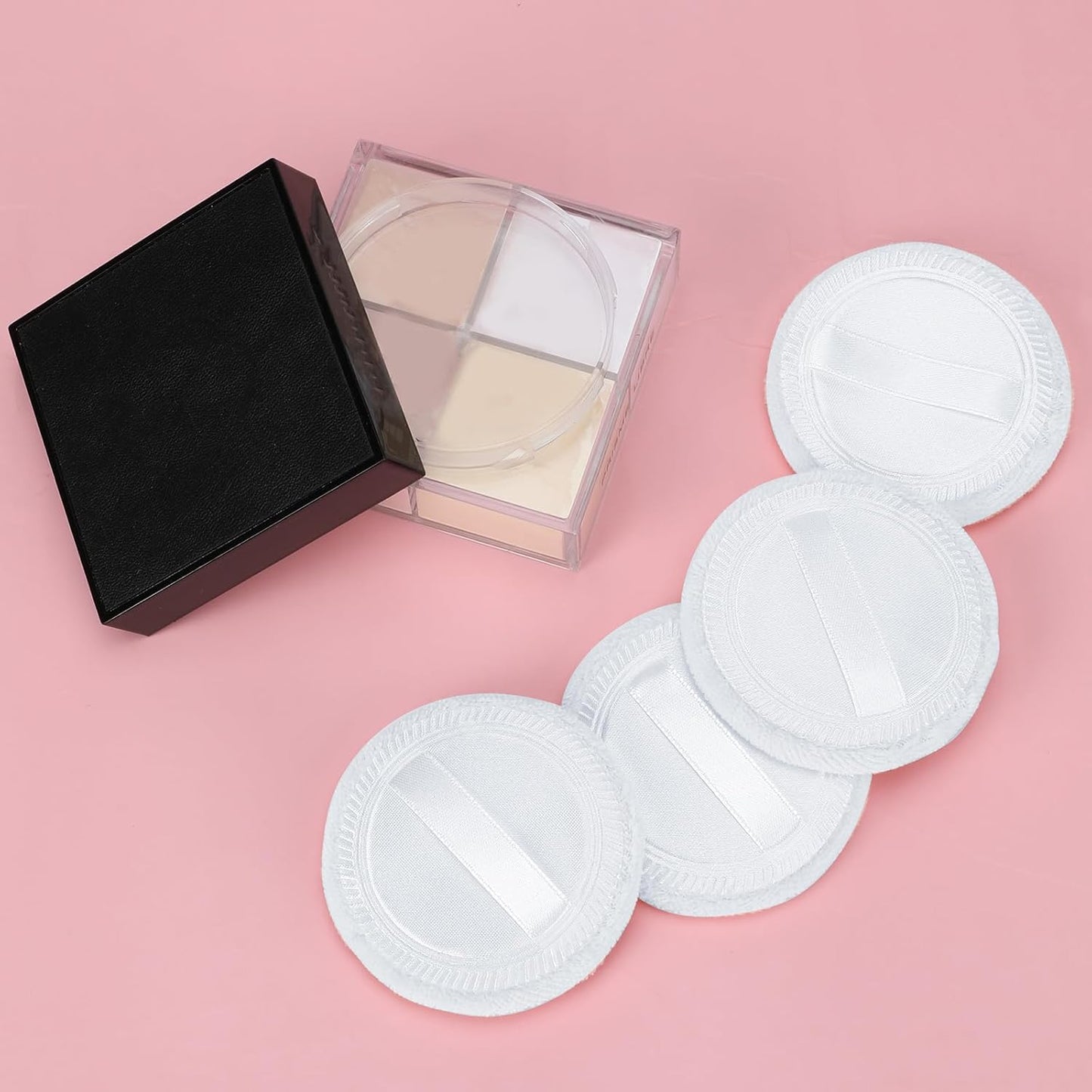 12 Pieces Powder Puffs Cotton Makeup Pads Soft Face Compact Puffs for Loose Setting Pressed Powder, 2.36 Inch (White)