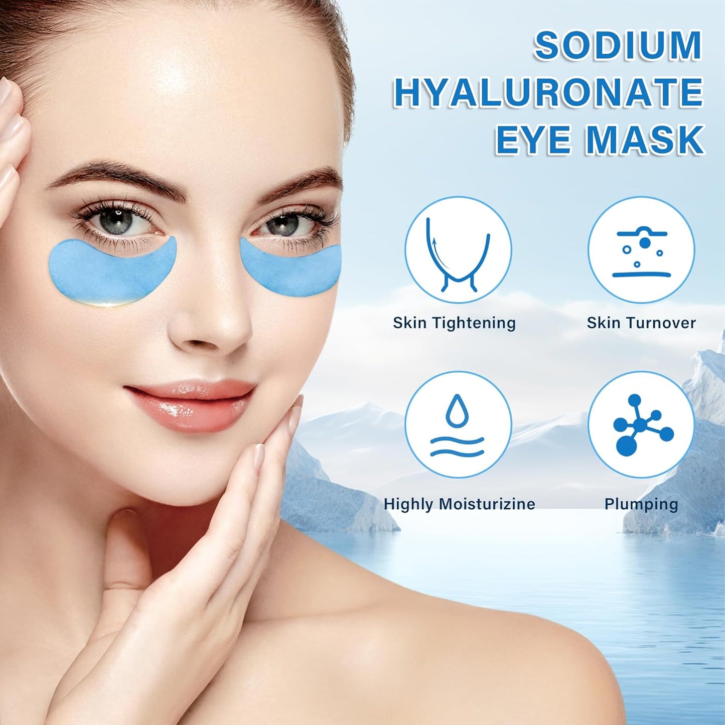 Hyaluronic Acid Eye Patch (60 pairs)-Collagen Eye Patch-Eye Skin Care Mask for Dark Circles, Wrinkles, Eye Pockets, Anti-Aging Rejuvenating Eye Mask, Female