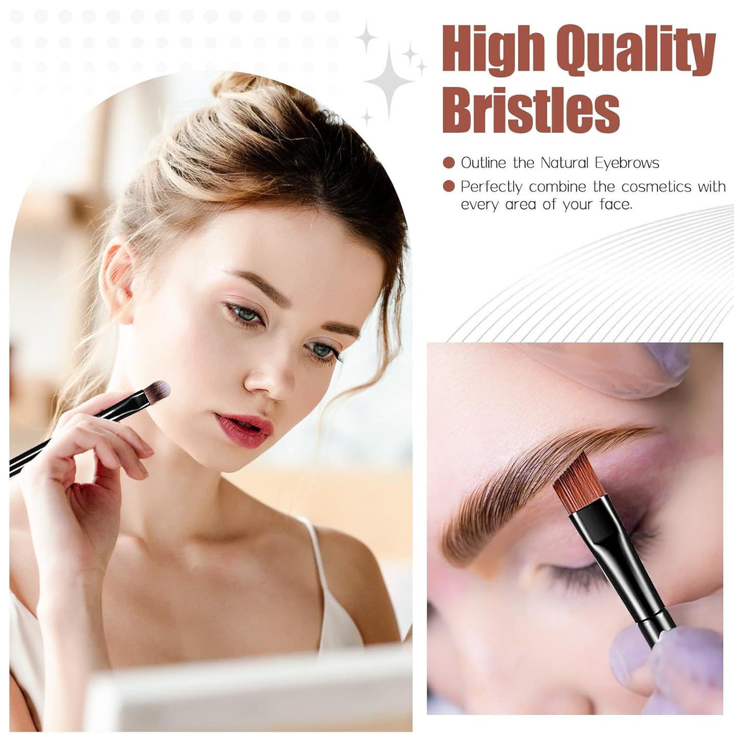 AUHOKY 250Pcs Disposable Eyebrow Brush Set,100 Angled/Round Eyebrow Brushes, 100 Lip Brushes, 50 Double-end Eyeshadow Brushes, Makeup Applicators Accessories Kit for Women Girl Face Beauty Cosmetic