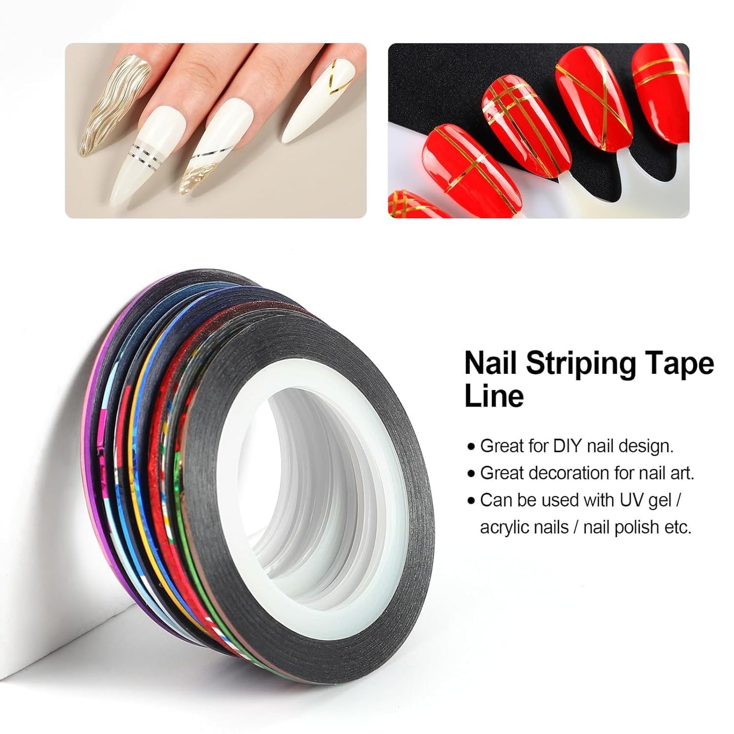 1Pc Nail Art Striping Tape Line Black Nail Art Decoration Nail Sticker Nail Striping Decal Foil Tips Tape Line Manicure Salon DIY Home Nail Art Striping Tape Lines