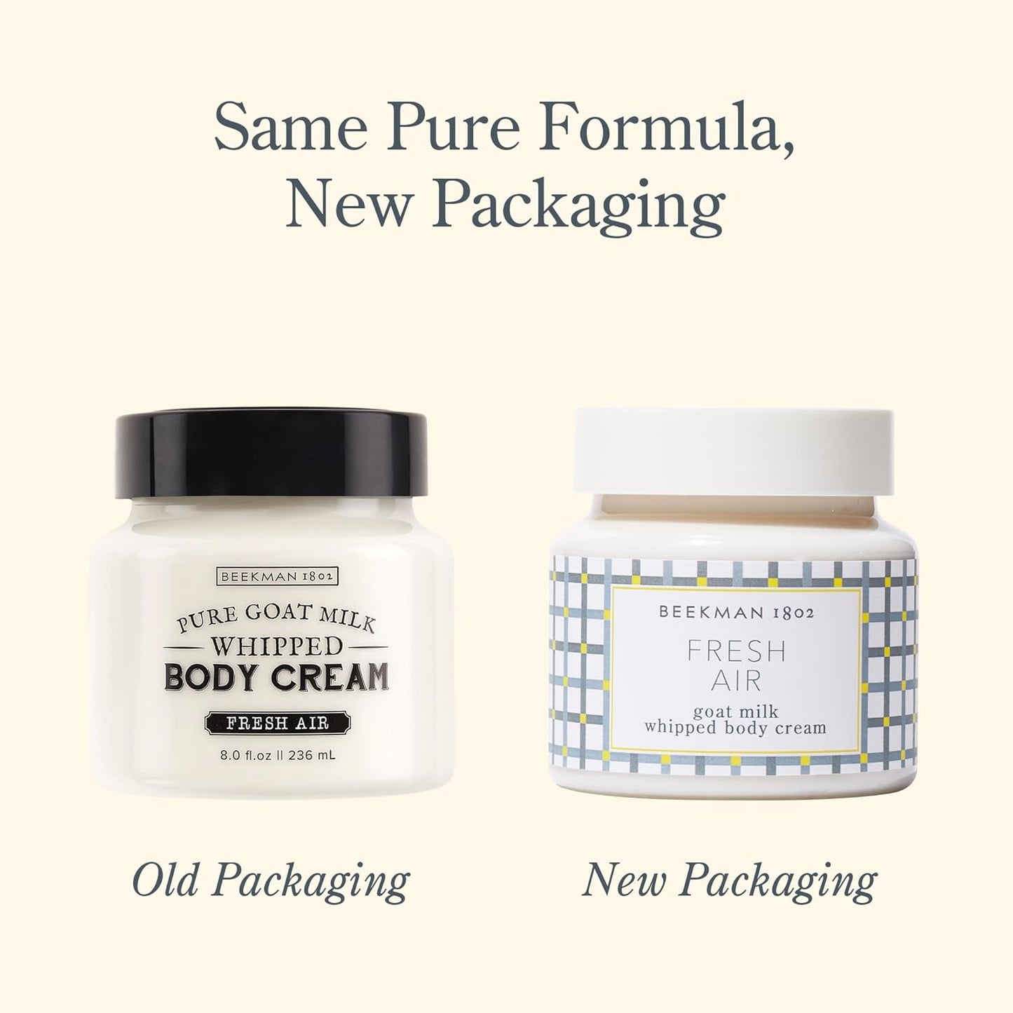 Beekman 1802 Whipped Body Cream, Fresh Air - Scented - 8 oz - Intensely Hydrating & Softens Skin - With Goat Milk - Good for Sensitive Skin - Cruelty Free