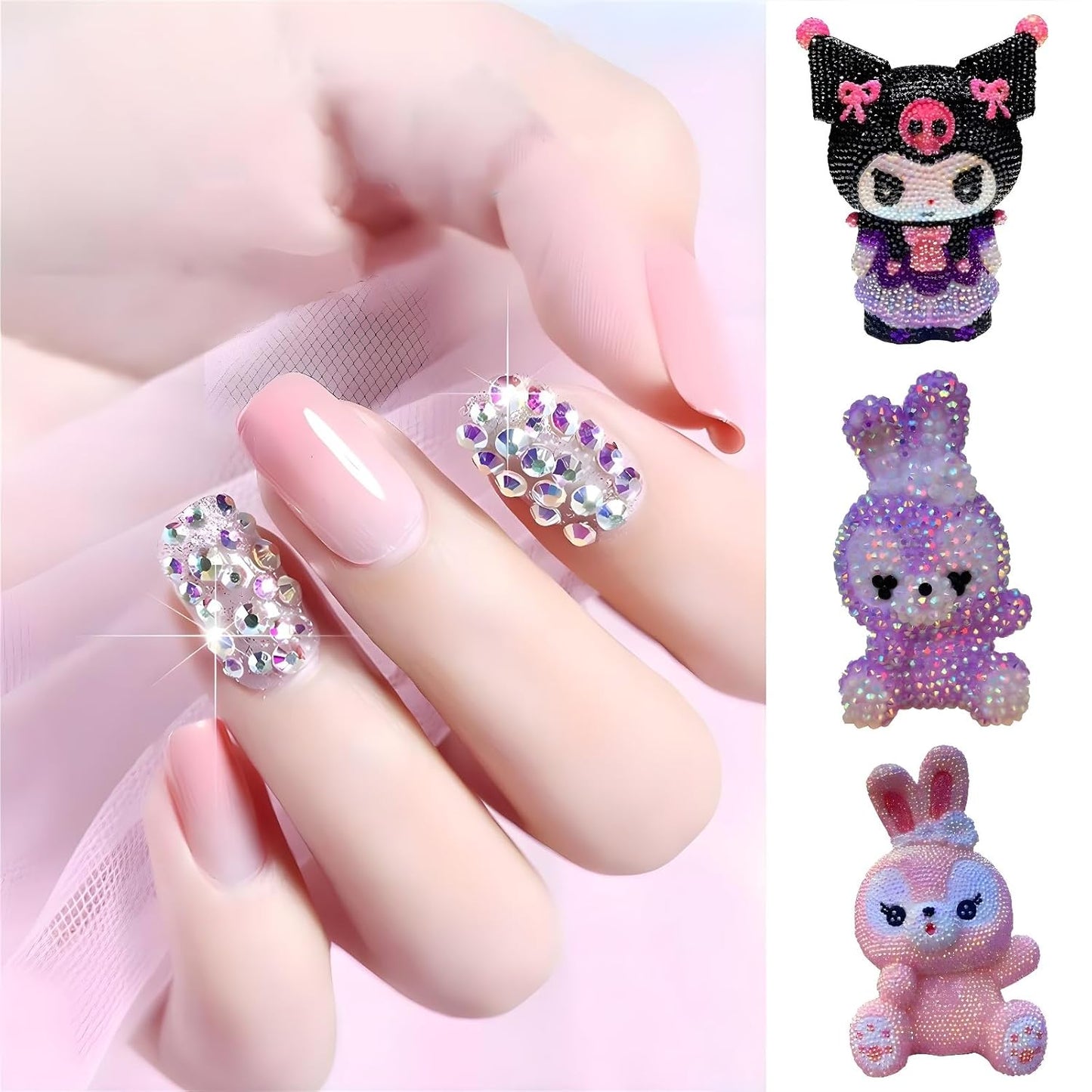 Flatback Rhinestones Round Gems for Nails Art and Crafts 4000Pcs SS6 2mm Glitter Crystals Stone DIY Bags Clothes Shoes (Light Purple)