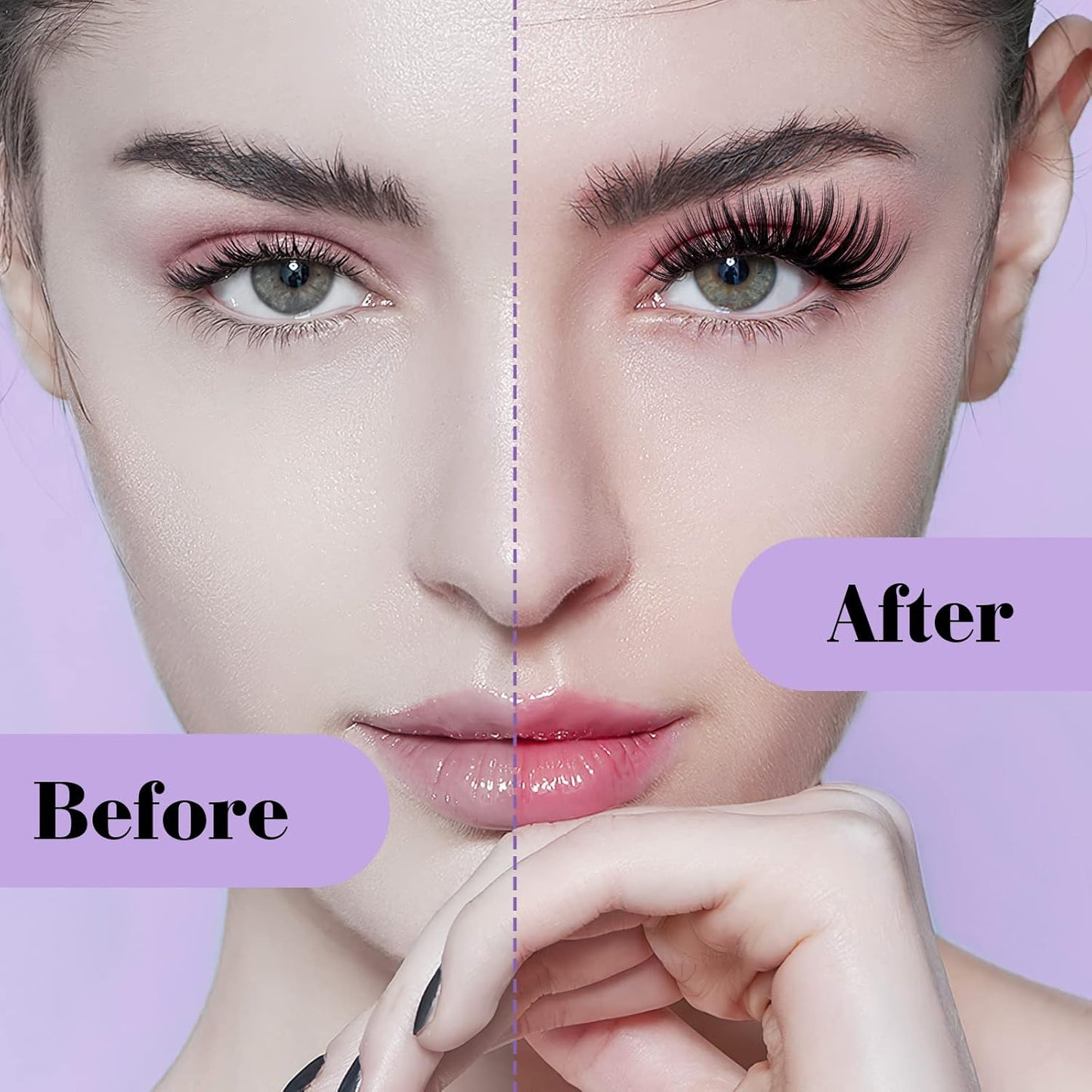 B&Qaugen Manga Lash Clusters DIY Individual Lashes 50D-D-10-18 300 PCS False Eyelash Cluster Manga Cluster 30D 40D 50D D Curl Eyelash Extensions at Home (50D-D-10-18)