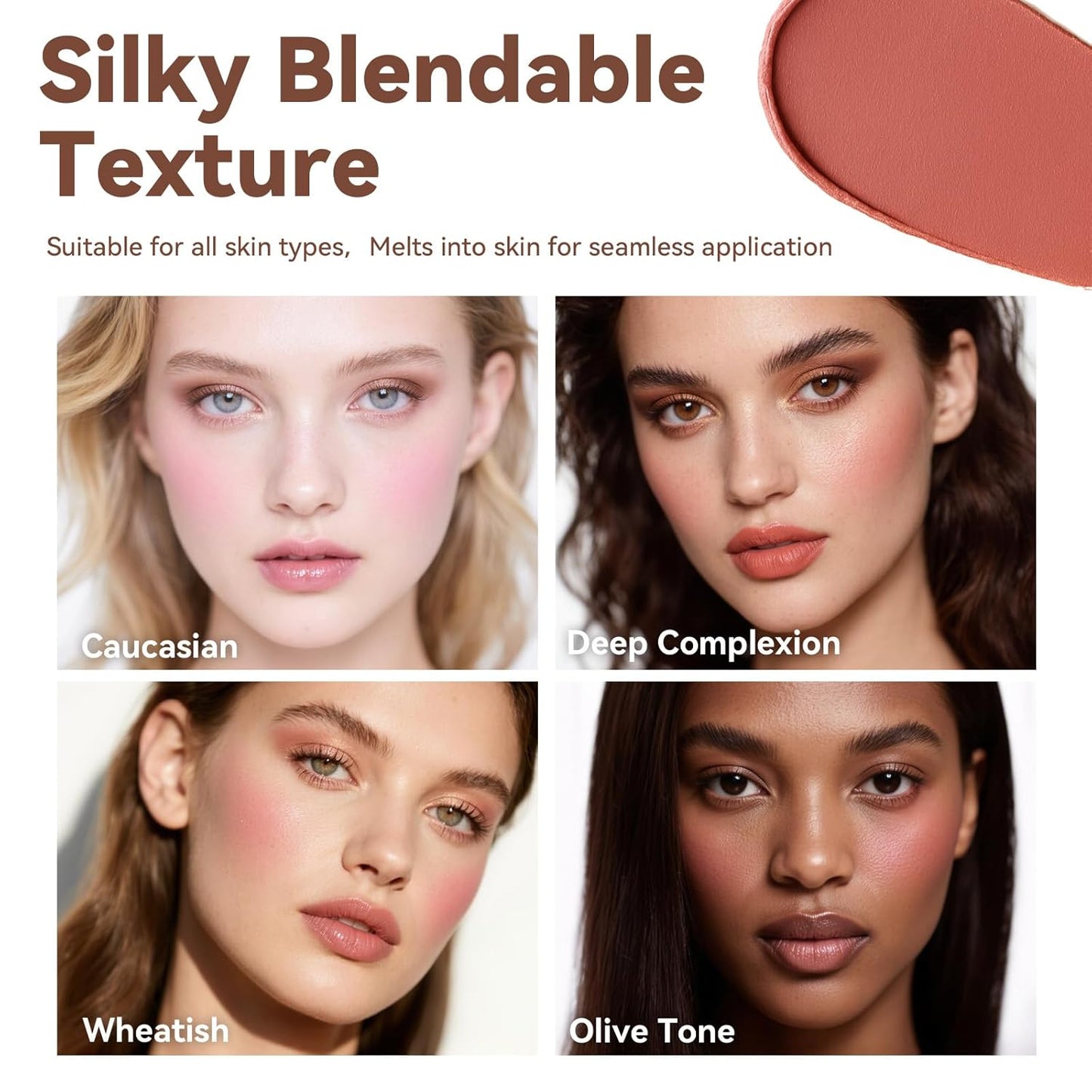 MAANGE Multi-Use Blush Stick, All-in-One Cream Blush for Cheeks, Eyes & Lips Long-Wearing, Blendable Makeup Blush Stick, Creamy & Buildable (ES01+C101)