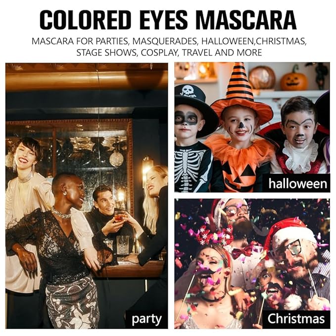 BINGBRUSH Colored Mascara-Smudge-Proof, Long-Lasting, Volumizing & Lengthening,Vibrant,Waterproof Eye Makeup for Party & Daily Looks (01#&02#&03&04, 1 Count (Pack of 1))