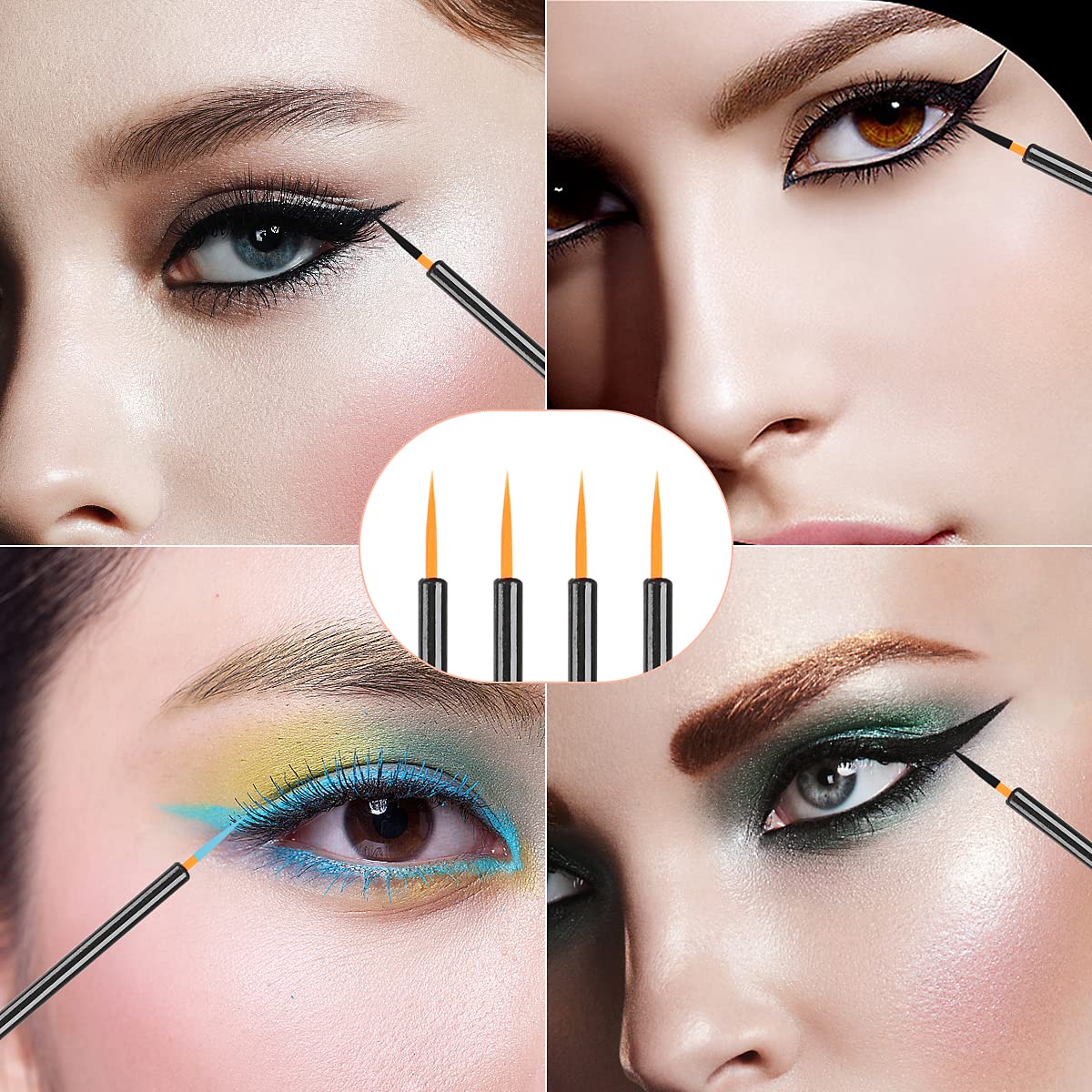 Akstore 200PCS Disposable Eyeline Mascara Brushes Eyelash Brush Wands Applicator Makeup Brush Tool Kits (Black 200PCS)