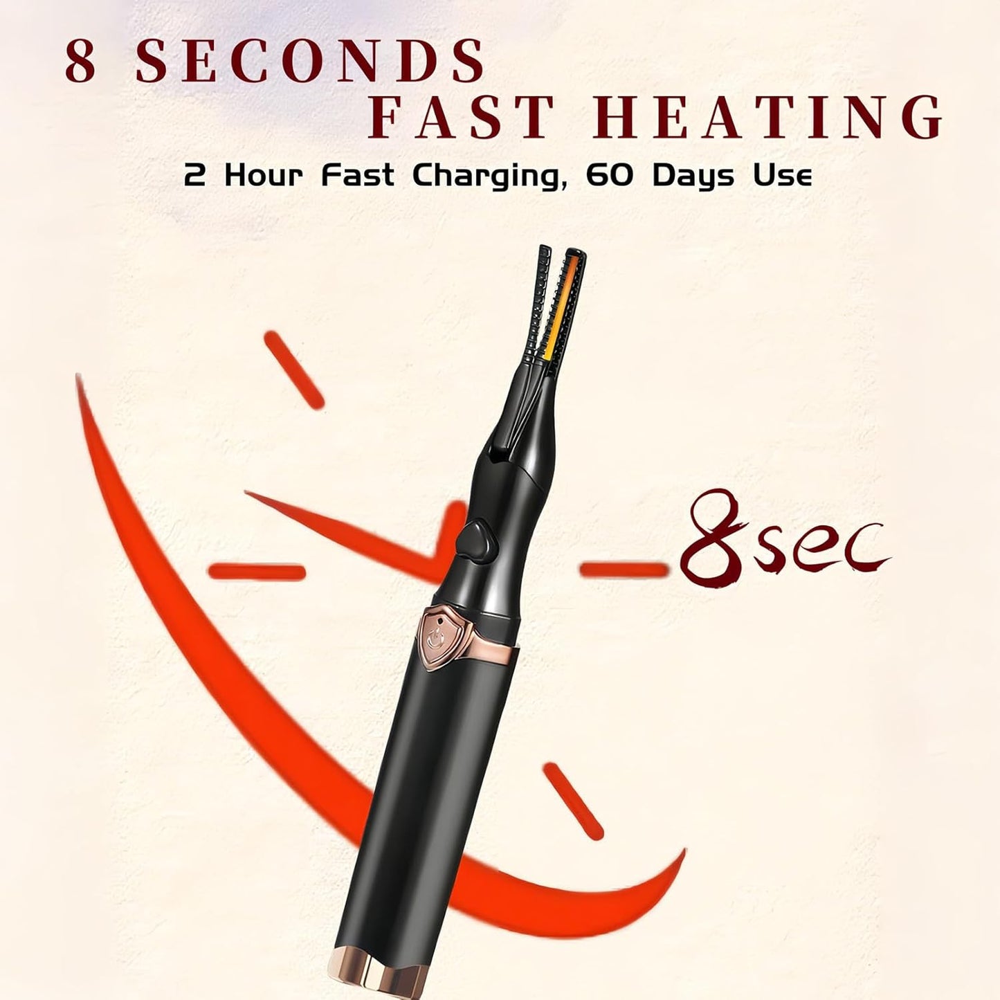 Heated Eyelash Curler - 2 in 1 Clip-Type Eyelash Curlers - Electric Eyelash Curler Rechargeable for 24H Long Lasting, 3 Heating Modes, 8S Fast Heating, Makeup Tool Gifts for Women Girls, Black-A