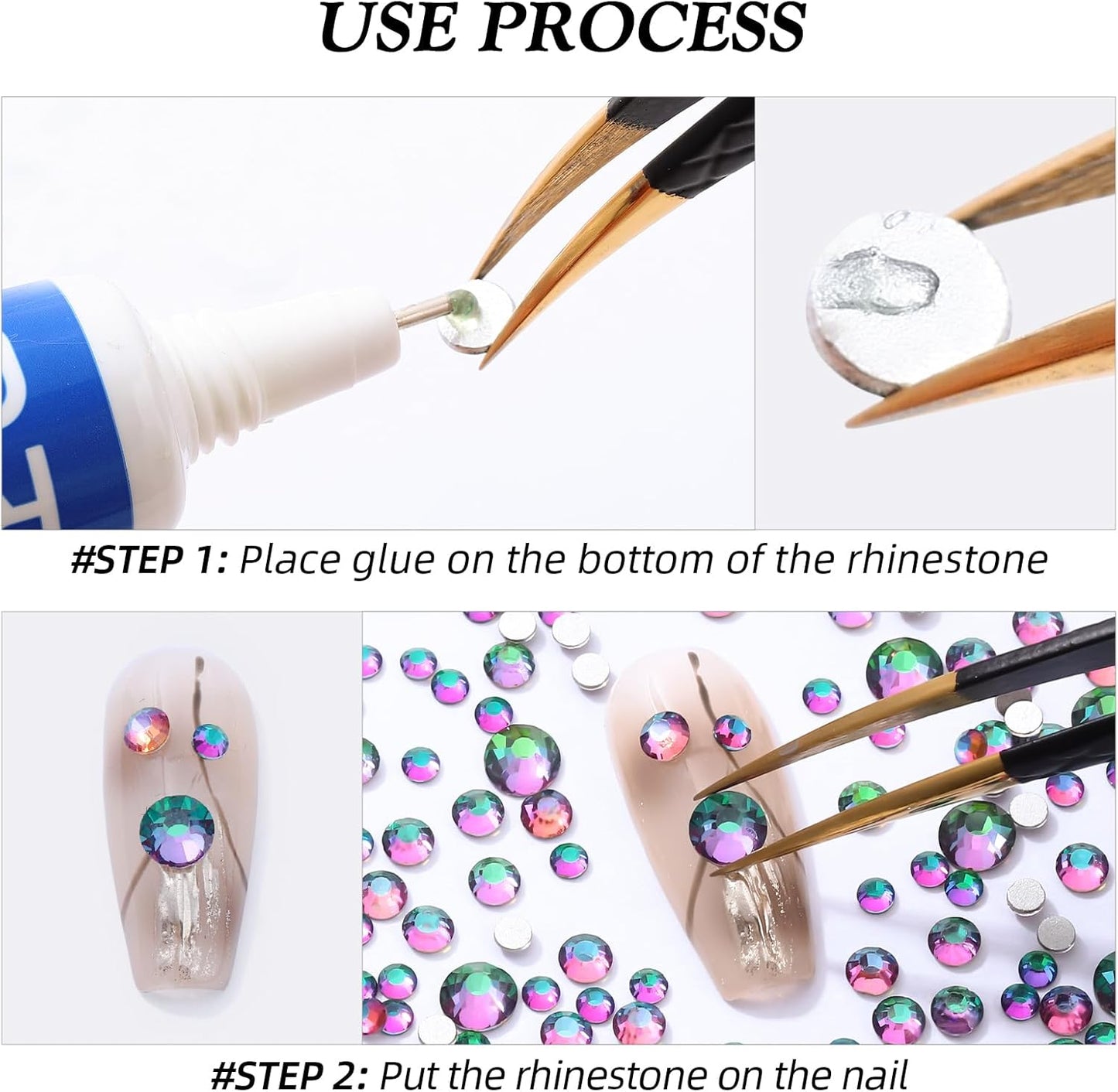 Green Volcano Flatback Rhinestones, Glass Rhinestones for Nail Art and Craft, Glue Fix, Loose Crystal Gemstones(Green Volcano, SS12, 1440pcs, 2.9-3.0mm)