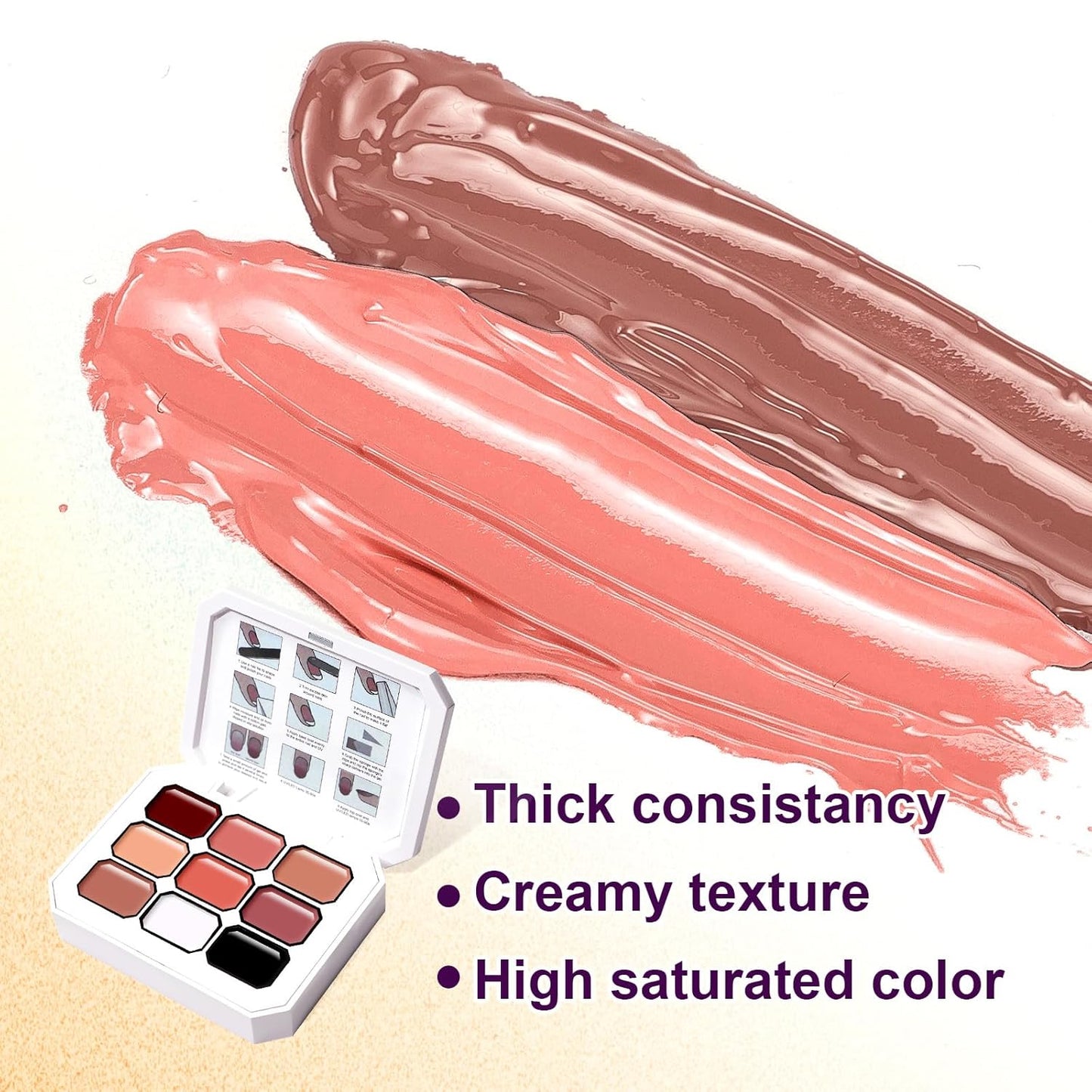 Gradient Painting Gel, 9 Colors Ombre Gel Nail Polish Nude Pink for Pigment Pat Aura Nails, French Manicure Long Lasting Home Salon DIY Nail Art Terracotta Blush(01)