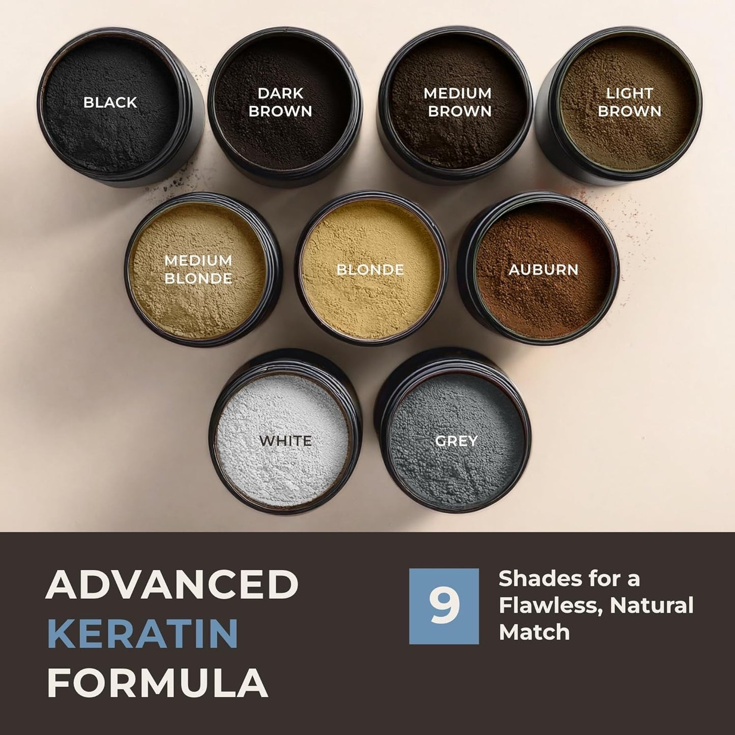 Keratin Hair Fibers for Men & Women - Fill In Fine or Thinning Hair, Instantly Thicker, Fuller Looking Hair (Medium Brown 15g)