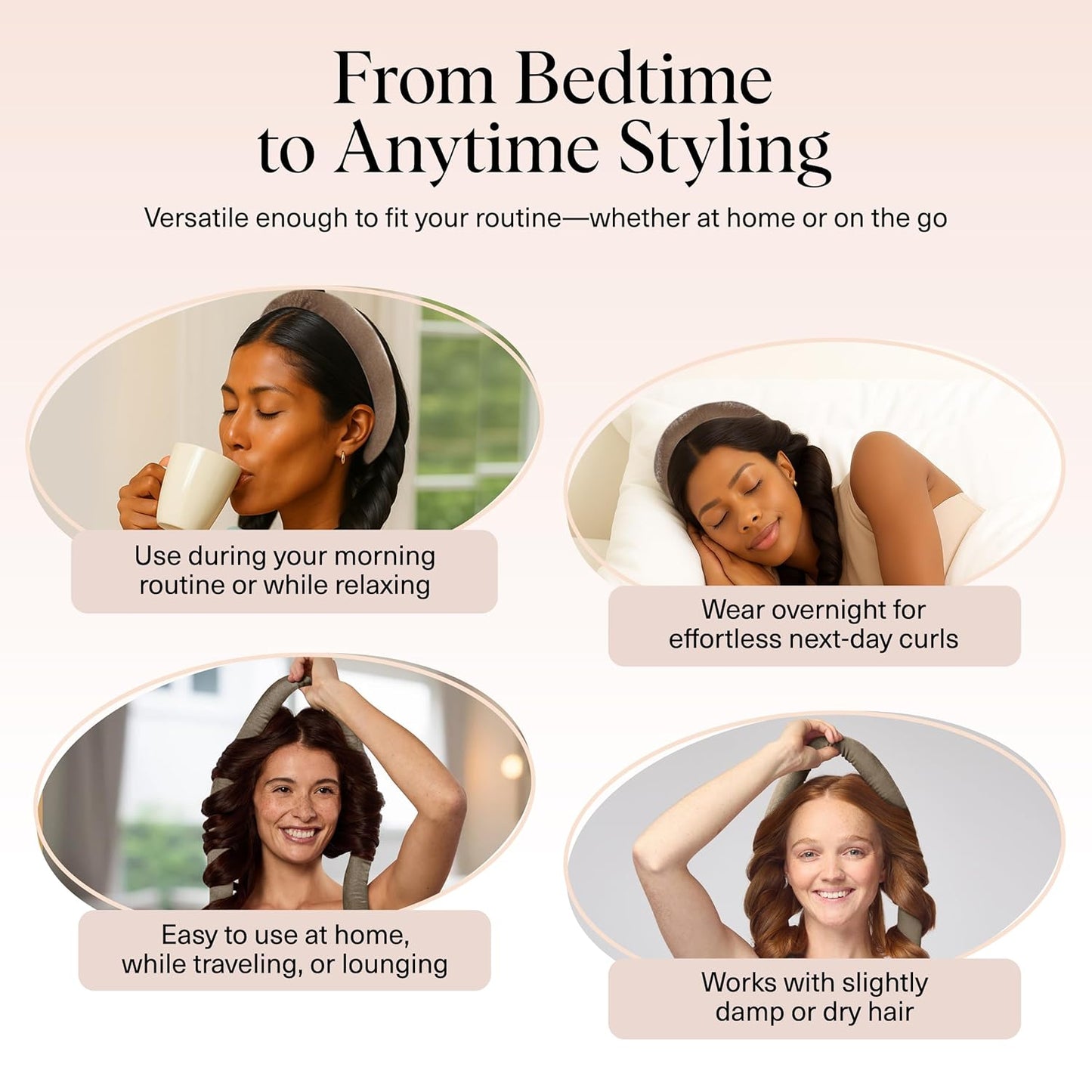 Kitsch Velvet XL Heatless Curling Set - Hair Curler for Heatless Curls Overnight - Flexi Rod & Hair Curlers to Sleep In, No Heat Damage Styling - With Two Velvet Bow Scrunchies - Eucalyptus