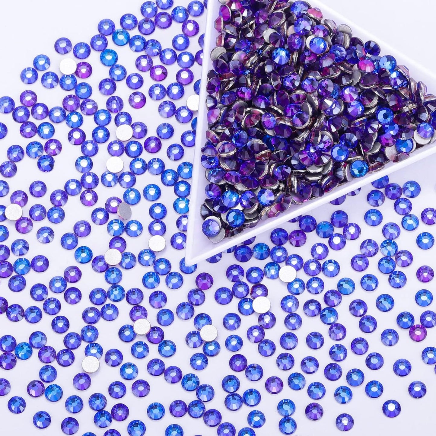 288Pcs Purple Velvet Crystal Rhinestones,Glass Flatback Rhinestones Gemstones for Nail Face Makeup Art Crafts Clothes Decoration - (SS20,4.8mm,Purple Velvet)