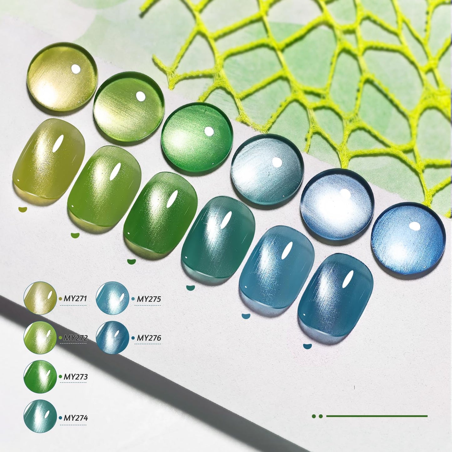 6 Colors 10ml Amber Pine Grove Cat Eye Nail Polish with Magnet Stick Quick Dry Nail Polish for Women Salon DIY Nail Art