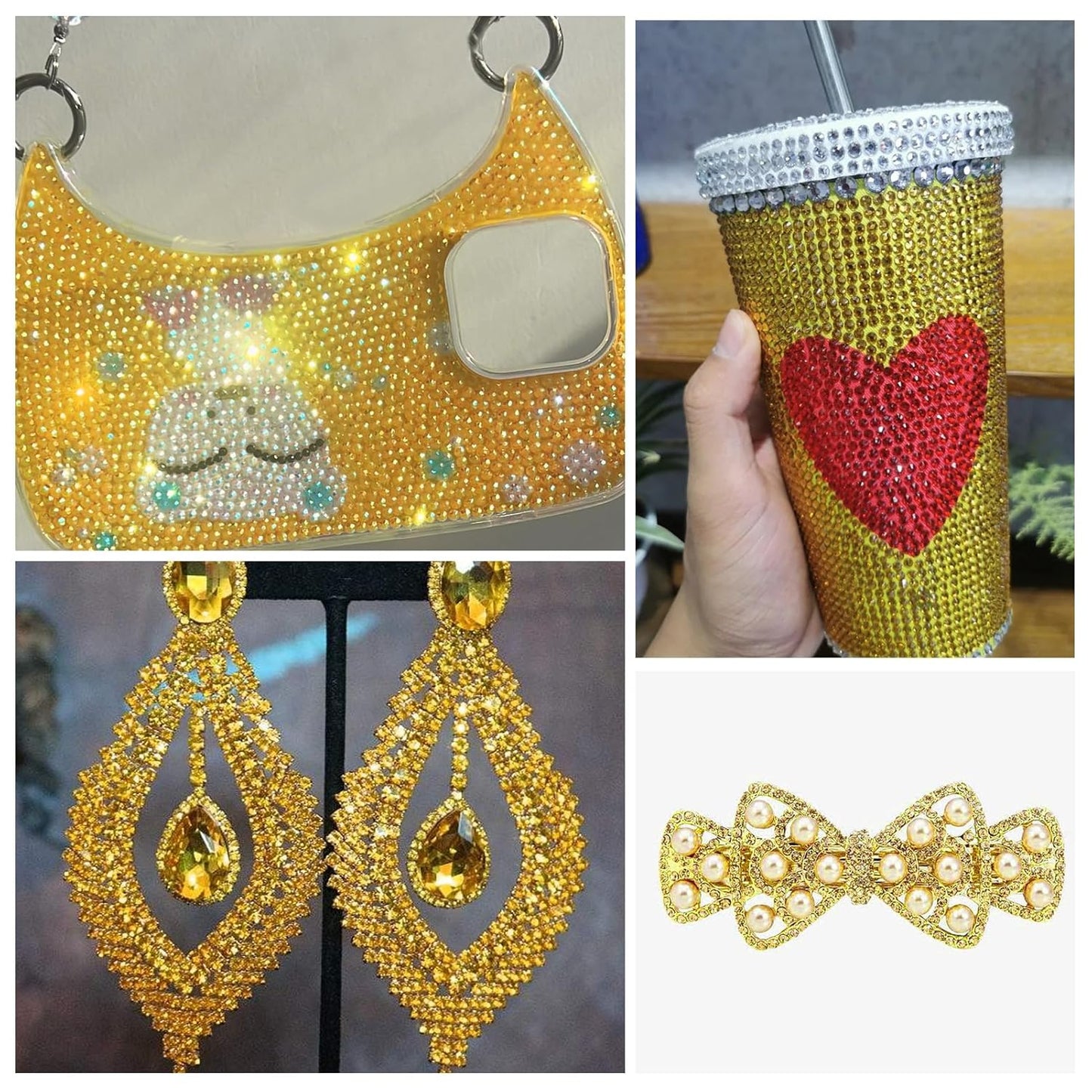 1440Pcs Metallic Sunshine Crystal Rhinestones,Glass Flatback Rhinestones Gemstones for Nail Face Makeup Art Crafts Clothes Decoration -(SS16,4.0mm,Metallic Sunshine)