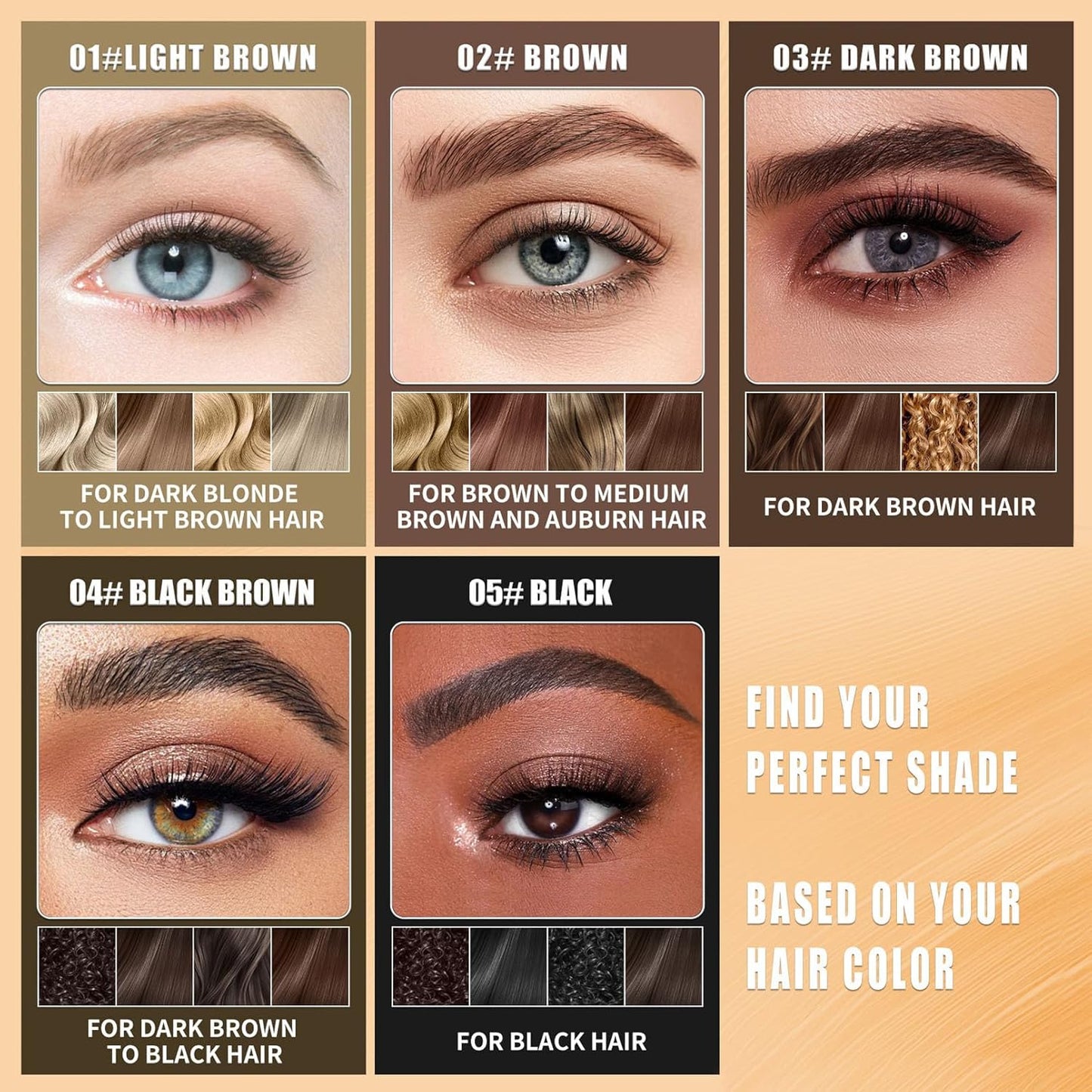 4-Fork Tip Microblading Eyebrow Pen - 2-in-1 Waterproof Eyebrow Pencil, Long-Lasting Natural Hair-Like Brows, Smudge-Proof & Easy to Use (With Tint 02#Brown)