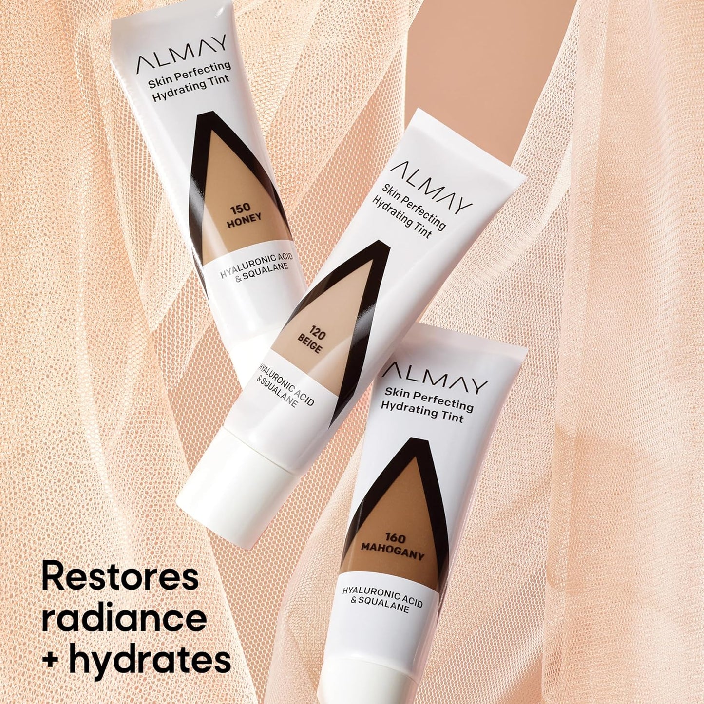 Almay Hydrating Liquid Foundation Tint, Lightweight with Light Coverage, Naturally Dewy Finish, Hypoallergenic, Dermatologist TestedFragrance Free, 140 Tan, 0.94 fl oz.