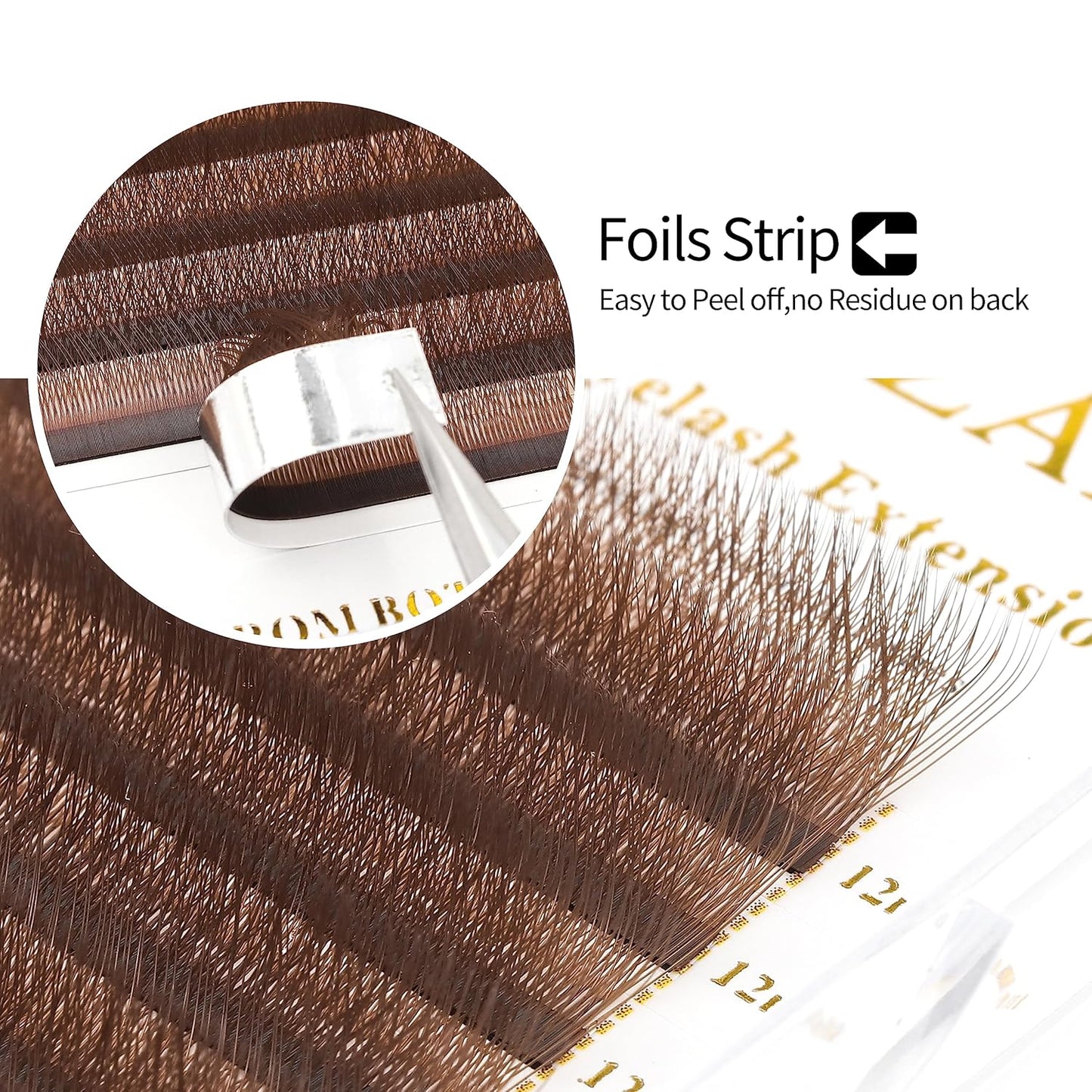 Lash Extensions Brown 4D W Eyelash Extensions W Shape 0.07mm Thickness C Curl 9mm Premade Fans Lashes Colored Lash Extension Volume Lashes Individual Lashes(W-Brown-4D-0.07-C,9mm)