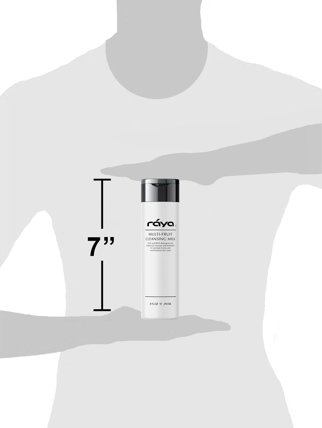 Raya Multi-Fruit Facial Cleansing Milk with AHA and BHA 8 oz (G-154) | Exfoliating Soap-Free Cleanser and Make-Up Remover for Dry and Combo Skin | Made with Multi-Fruit Alpha and Beta Hydroxy Acids