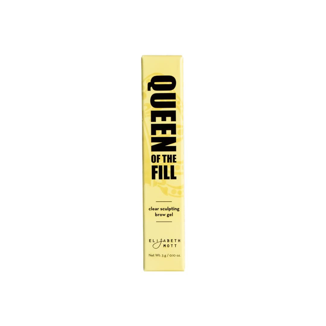 Elizabeth Mott Queen of the Fill Clear Brow Gel – Long-Lasting Sculpting & Shaping Gel Setter to Control, Tame & Define Eyebrows with Natural Finish – Smudge-Proof, Lightweight, Quick-Dry Formula – 3g